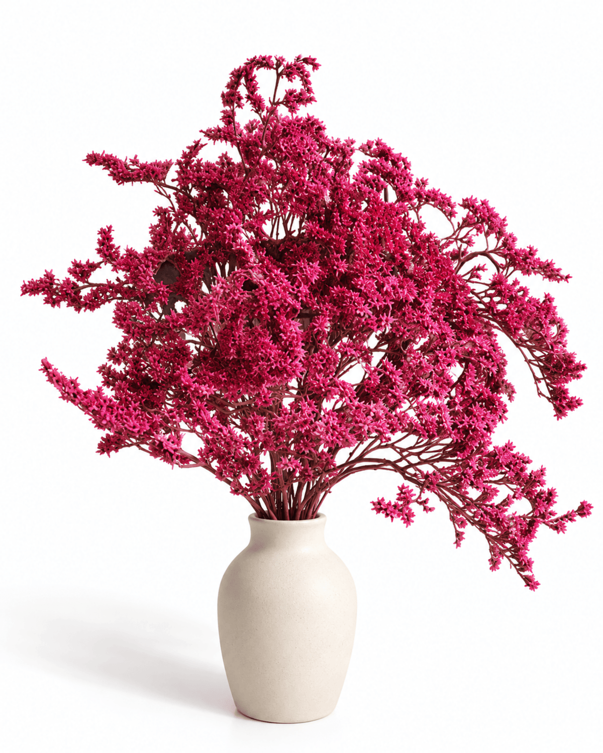 Dried Magenta Limonium Stems - 20-25cm Tartarian Statice Bunch (3 Stems) - Dried Flower Stems - Flor Chama Do Algarve