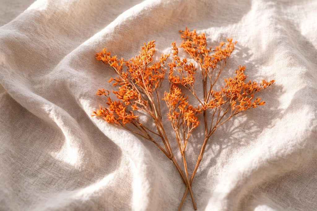 Orange Preserved Branches for Craft, Dried Floral Decor, Wedding DIY Supply