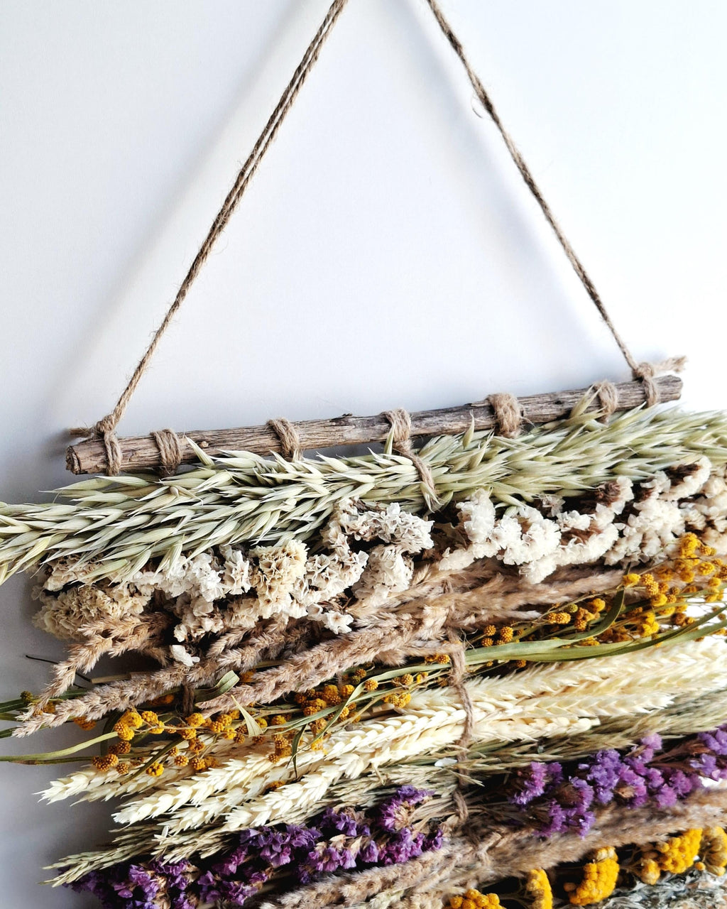 Dried Flower Wall Hanging, Natural Wall Decor, Handmade Boho Wall Art