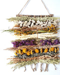 Dried Flower Wall Hanging, Natural Wall Decor, Handmade Boho Wall Art