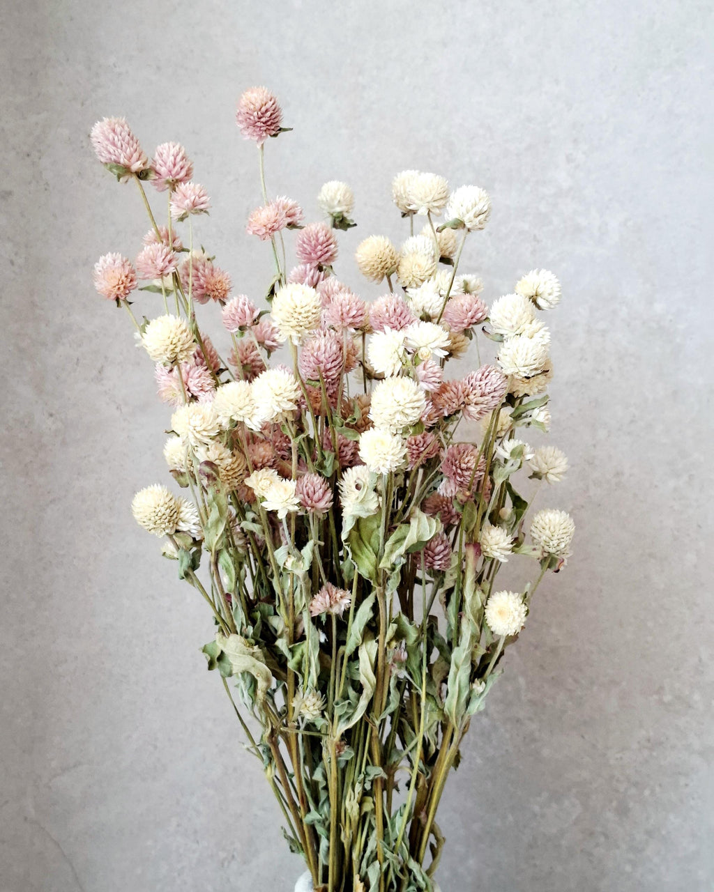 Dried Flower Bouquet, Pink & Cream Gomphrena, Natural Dried Flowers, Ready Bouquet, Boho Home Decor, Minimalist Floral Arrangement, Gift Ide