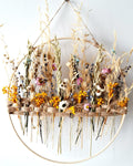 Dried Flower Wall Decor Natural Boho Wall Hanging, Handmade Floral Hoop, Rustic Home Decor, Dried Flower Ring