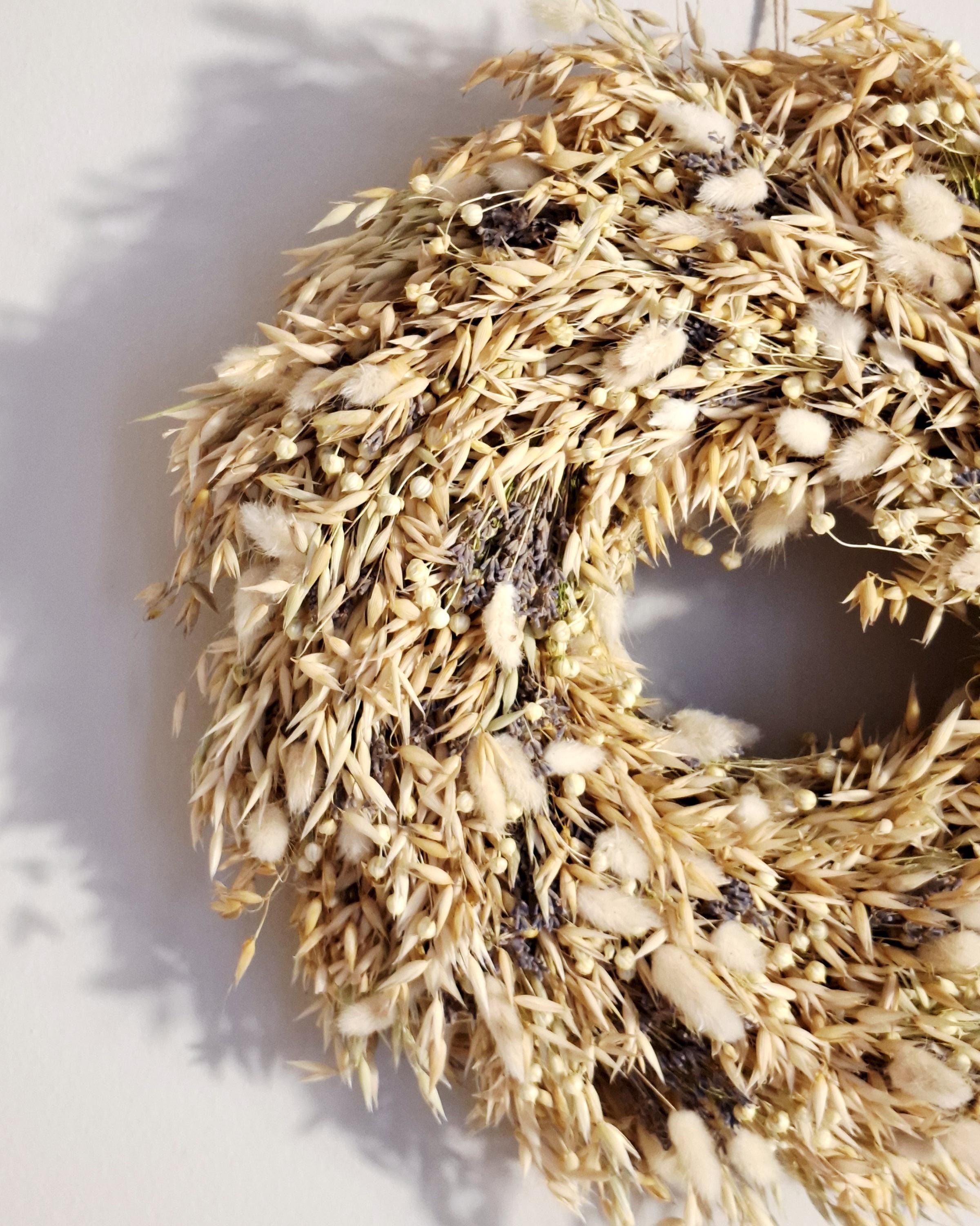 Dried Flower Wreath, Natural Wall Decor, Boho Wreath, Rustic Home Decor, Neutral Floral Wreath, Gift Idea
