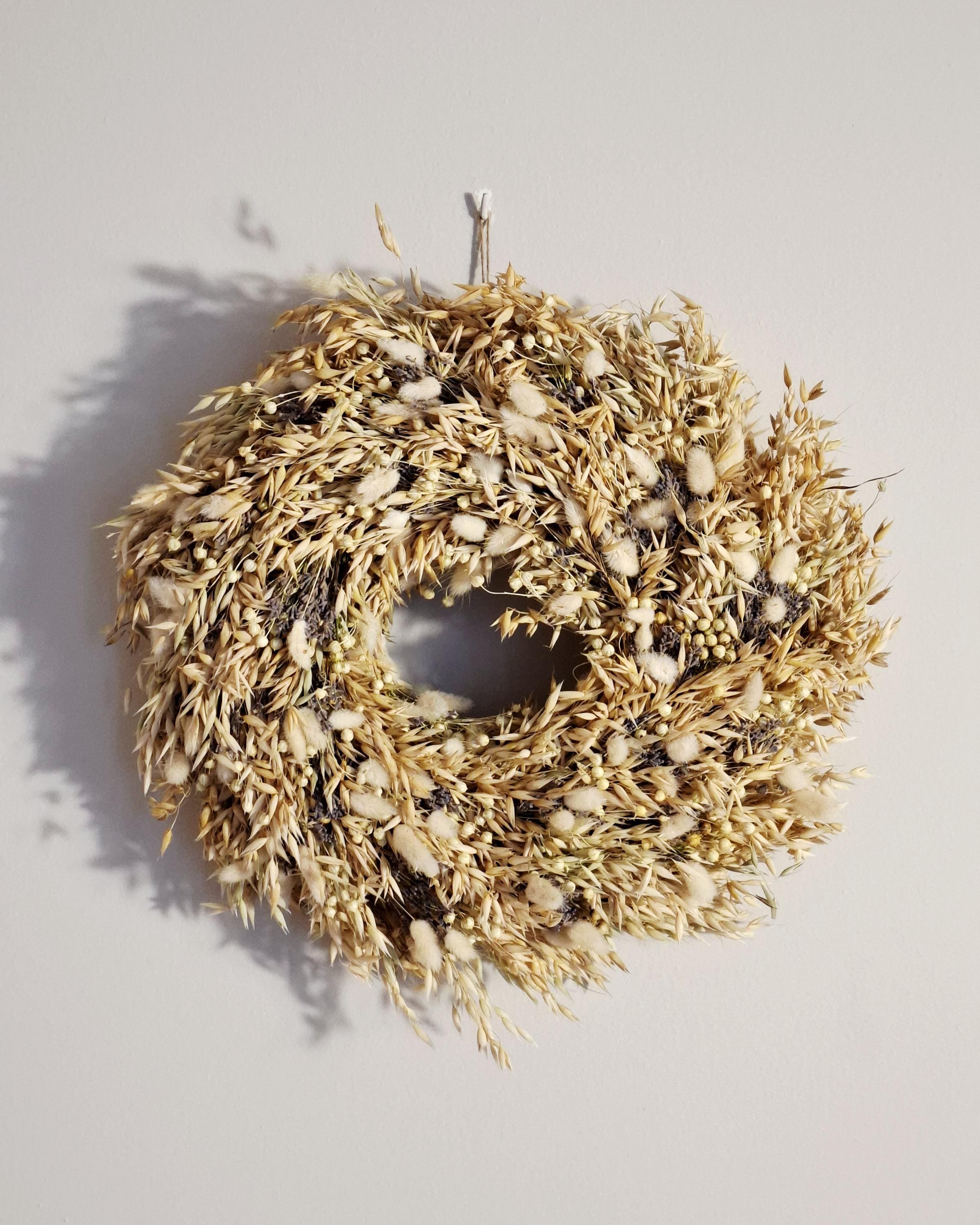 Dried Flower Wreath, Natural Wall Decor, Boho Wreath, Rustic Home Decor, Neutral Floral Wreath, Gift Idea