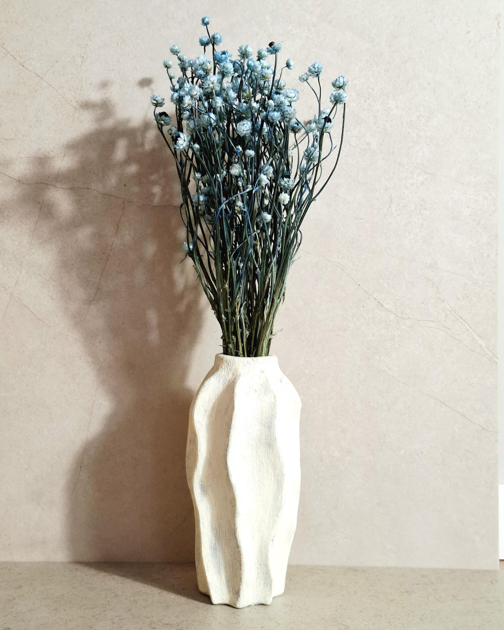 Soft Blue Ammobium Bouquet .Dried Flower Bouquet, Baby Blue Flowers, Minimalist Home Decor, Wedding Decor