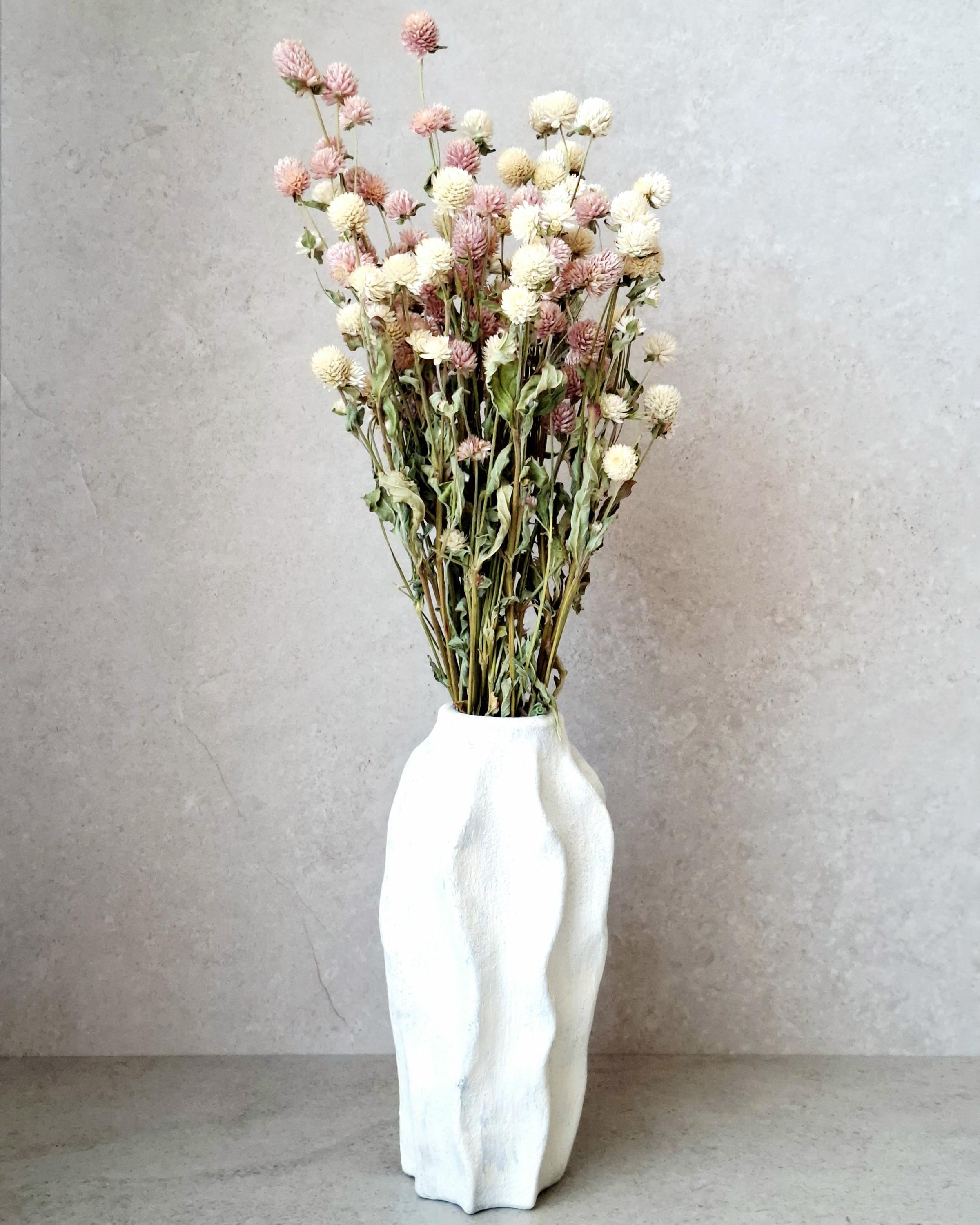 Dried Flower Bouquet, Pink & Cream Gomphrena, Natural Dried Flowers, Ready Bouquet, Boho Home Decor, Minimalist Floral Arrangement, Gift Ide