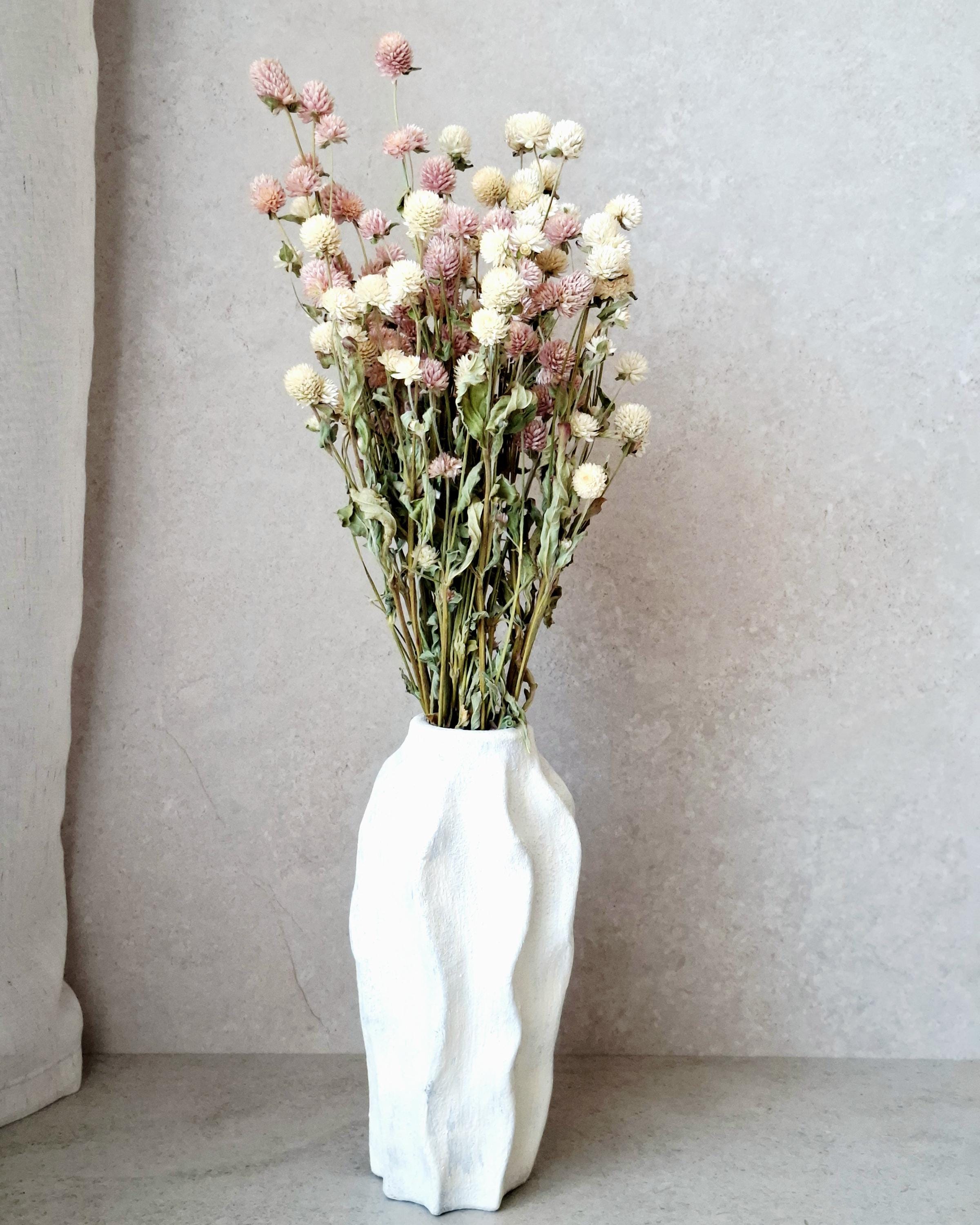 Dried Flower Bouquet, Pink & Cream Gomphrena, Natural Dried Flowers, Ready Bouquet, Boho Home Decor, Minimalist Floral Arrangement, Gift Ide