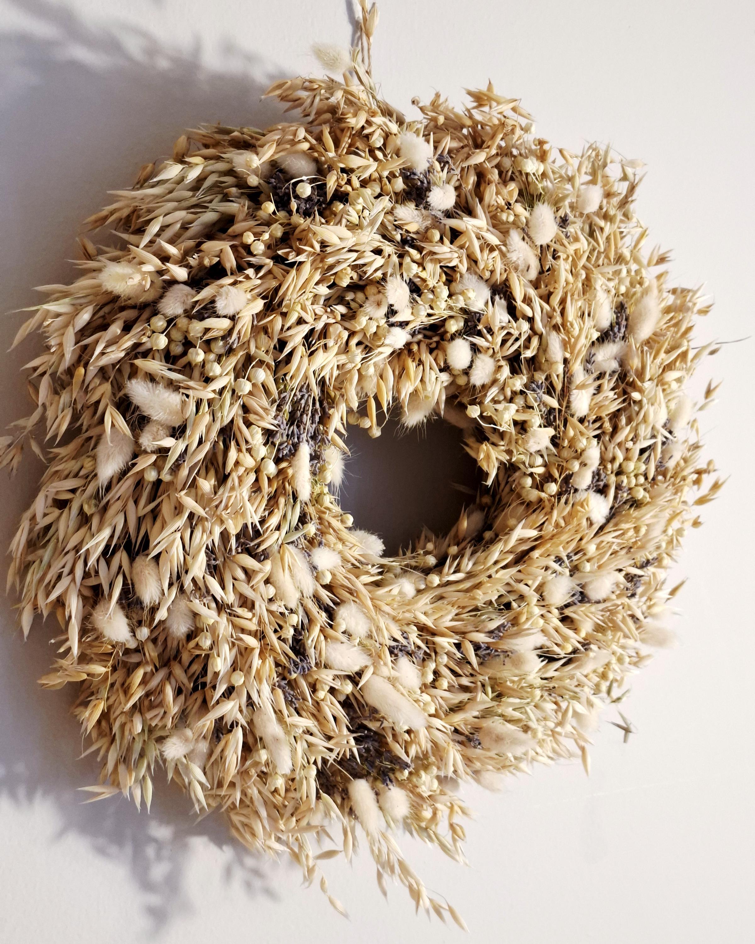 Dried Flower Wreath, Natural Wall Decor, Boho Wreath, Rustic Home Decor, Neutral Floral Wreath, Gift Idea