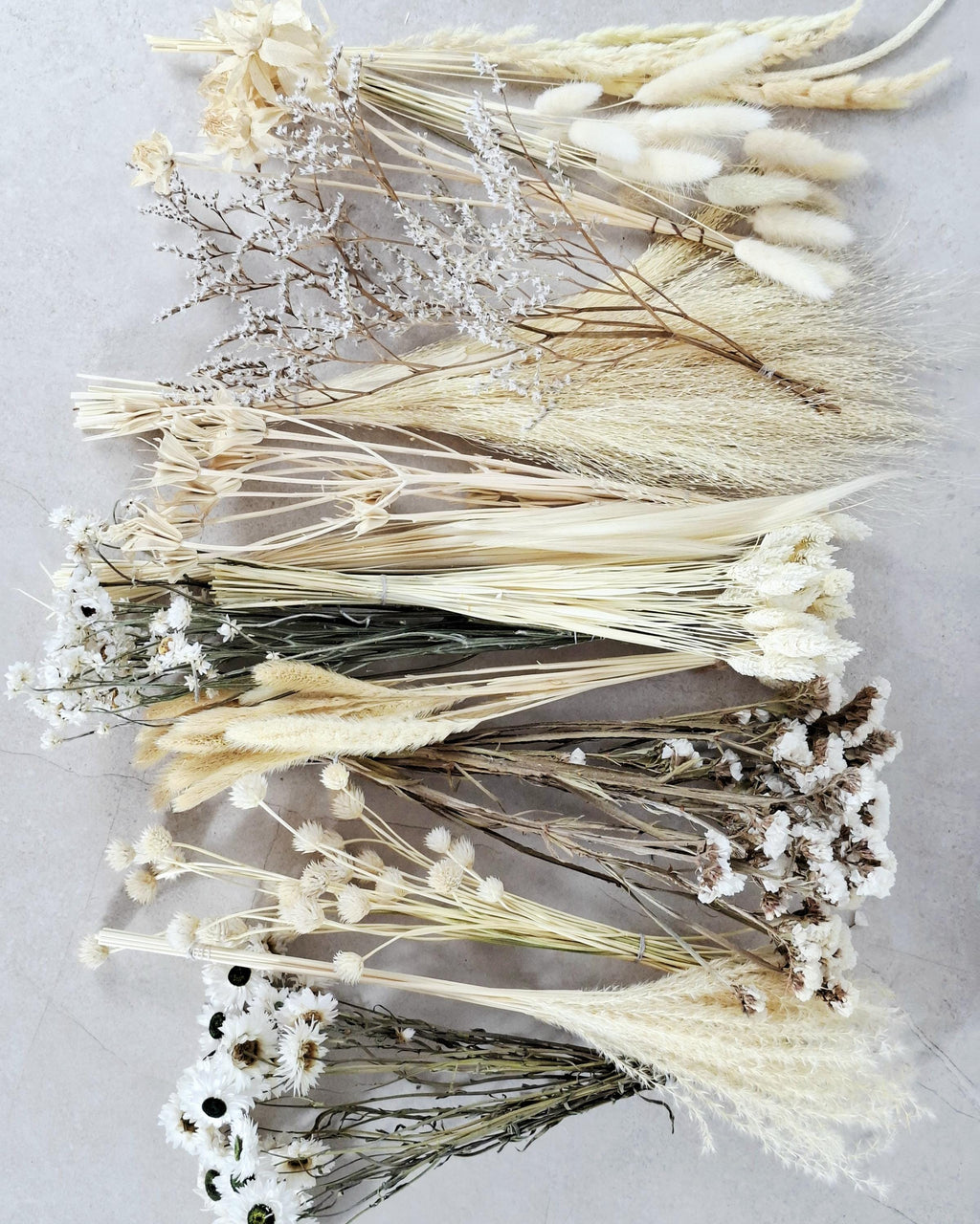 White Dried Flower Box for Crafts – Neutral DIY Floral Kit, Boho Dried Flowers Mix, Floral Supply Box for Resin Art, Candles & Decor