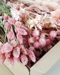 Pink Dried Flower Box for Crafts – Pastel DIY Floral Kit, Romantic Dried Flowers Mix for Resin Art, Candles & Decor