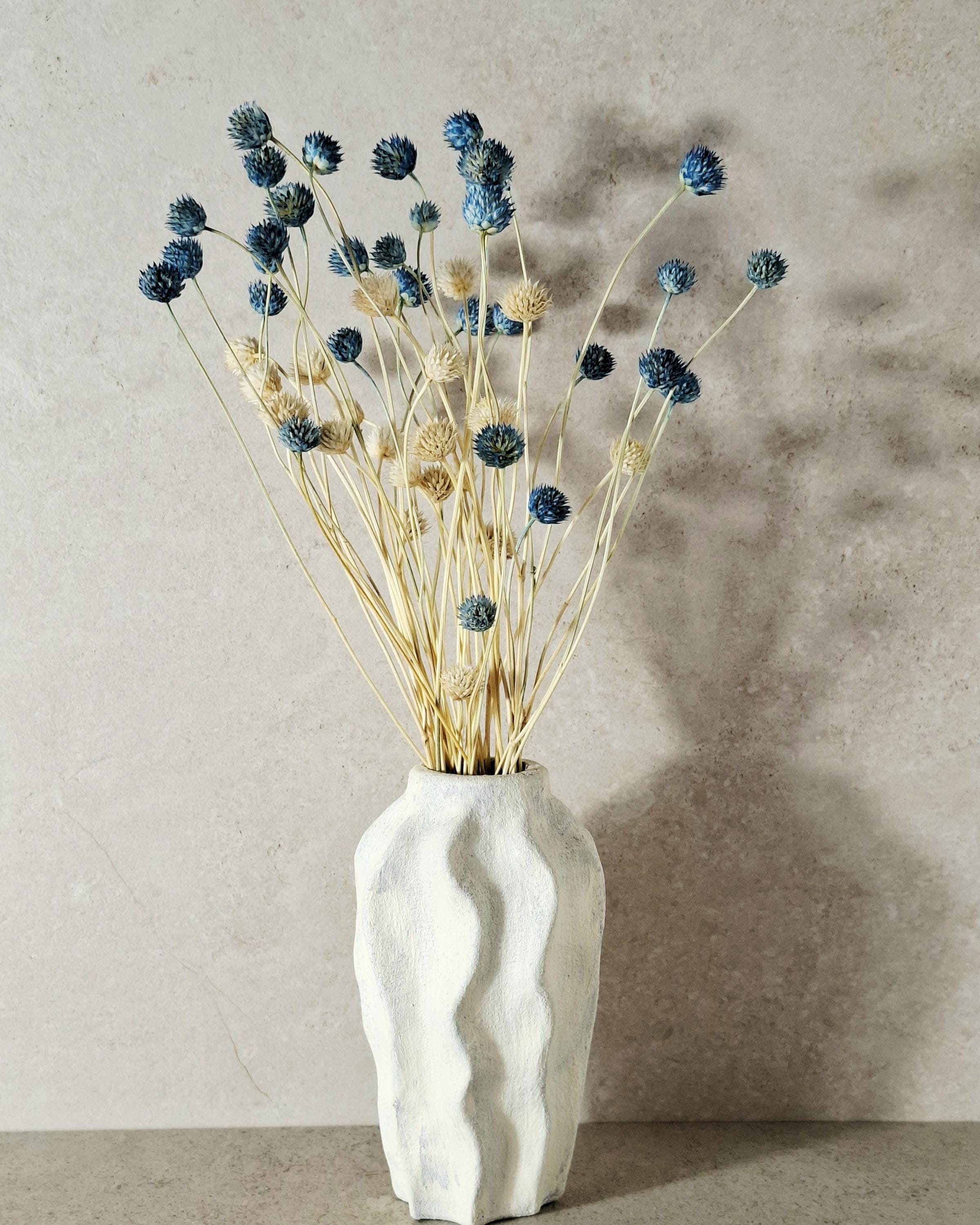 Blue Dried Flower Stems, Preserved Floral Stems, Florist Supplies, Dried Flowers for Crafts, Wedding Floral Decor