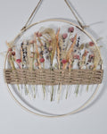 Dried Flower Wall Decor Hoop 40 cm, Natural Boho Wall Hanging, Handmade Floral Hoop, Rustic Home Decor, Dried Flower Ring