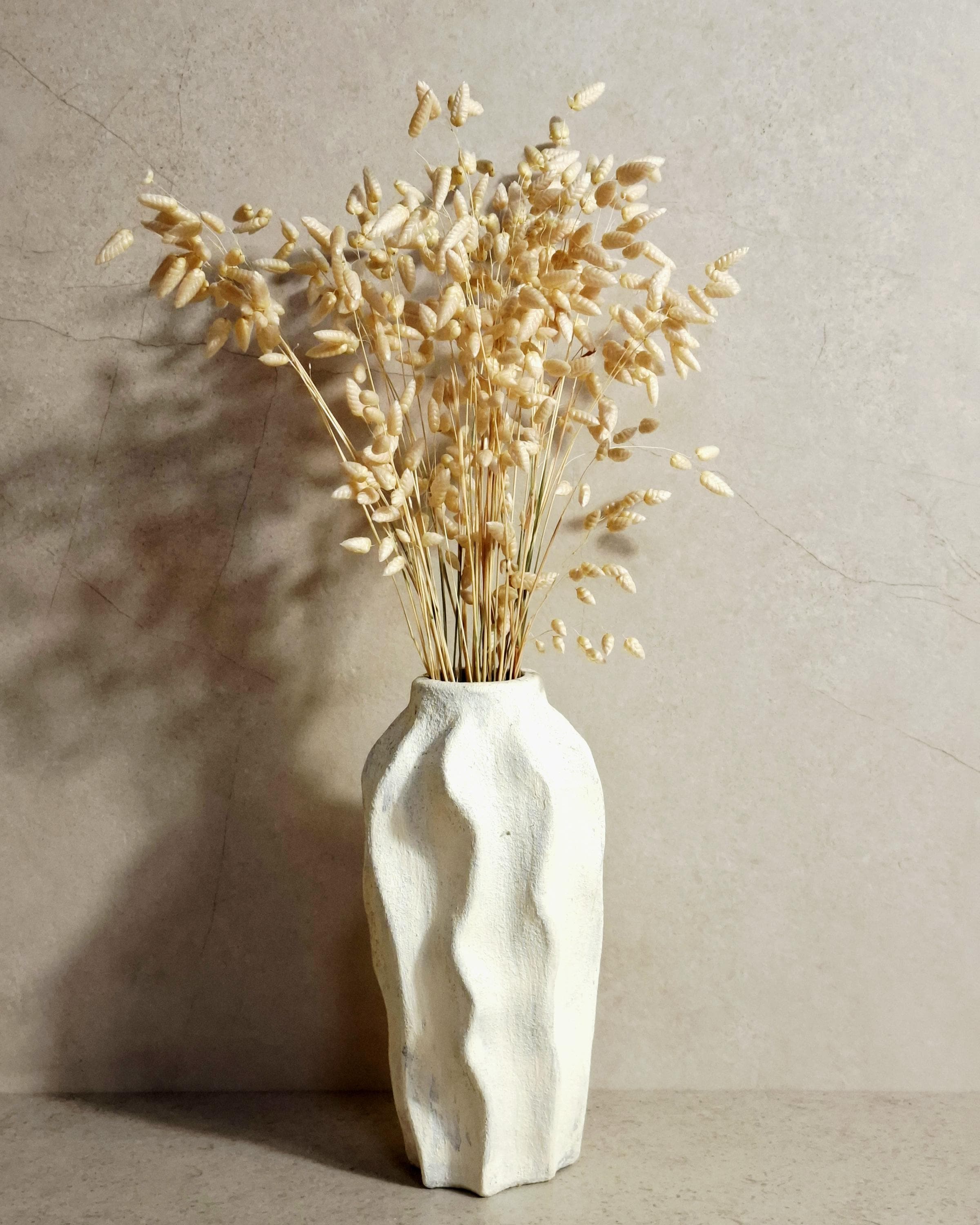 Dried Briza Wheat Color | Natural Dried Grass | Neutral Home Decor | Boho Floral Stems | Minimal Rustic Decoration.