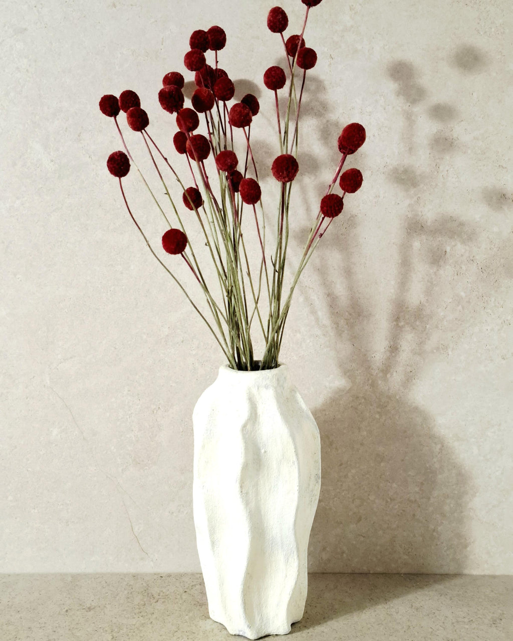 Dried Craspedia Stems Red (Billy Buttons), Dyed Dried Flowers, Floristry Supply, DIY Craft, Home Decor, 15 Stems