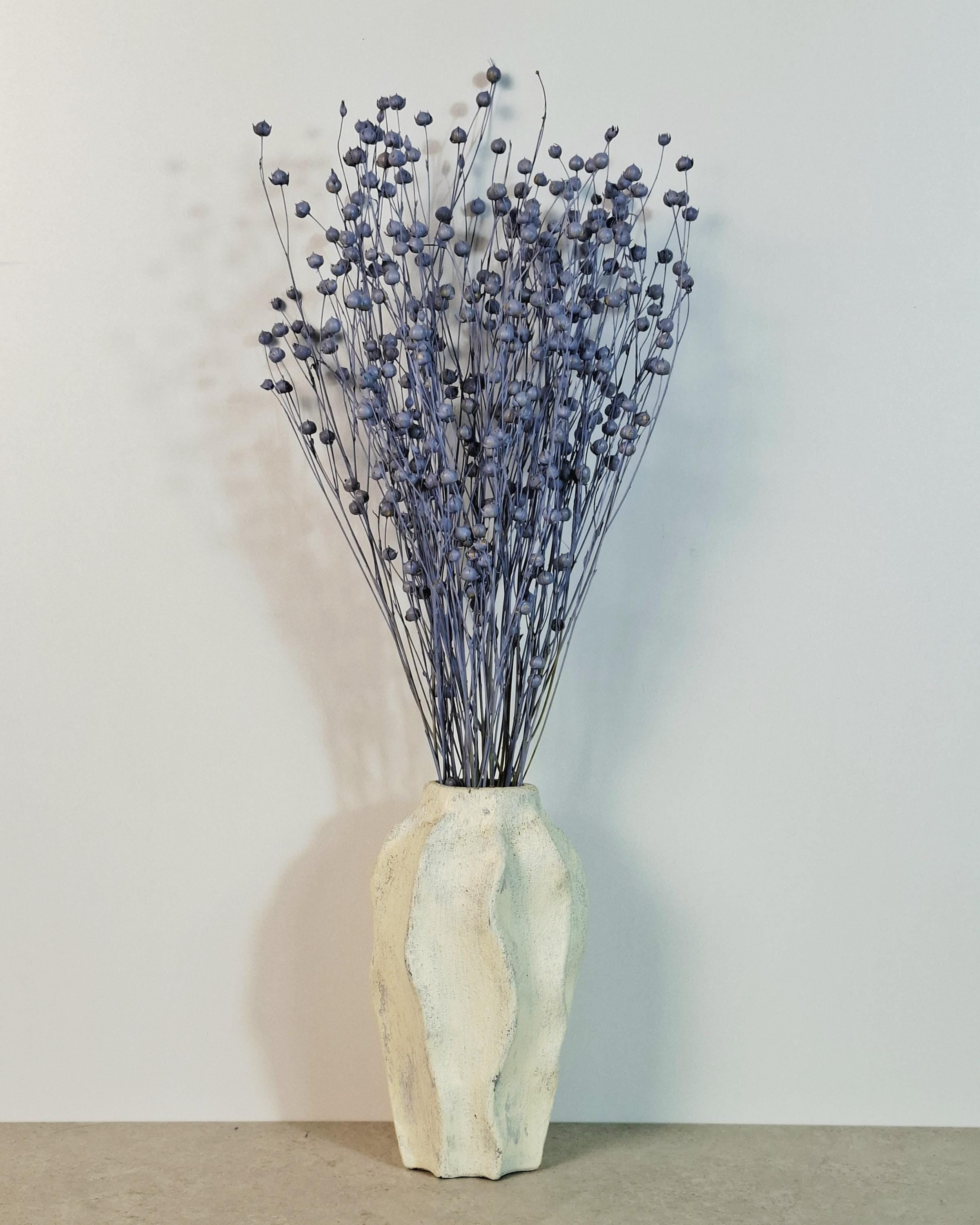 Dusty Blue Dried Flax Stems | Preserved Flax Bundle | Dried Botanical Stems | Florist Supply | Blue Dried Flowers