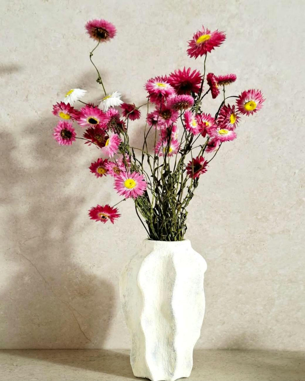 Dried Helichrysum Bouquet Pink | Everlasting Strawflowers | Natural Dried Flowers | Boho Vase Decor | Wedding Arrangement