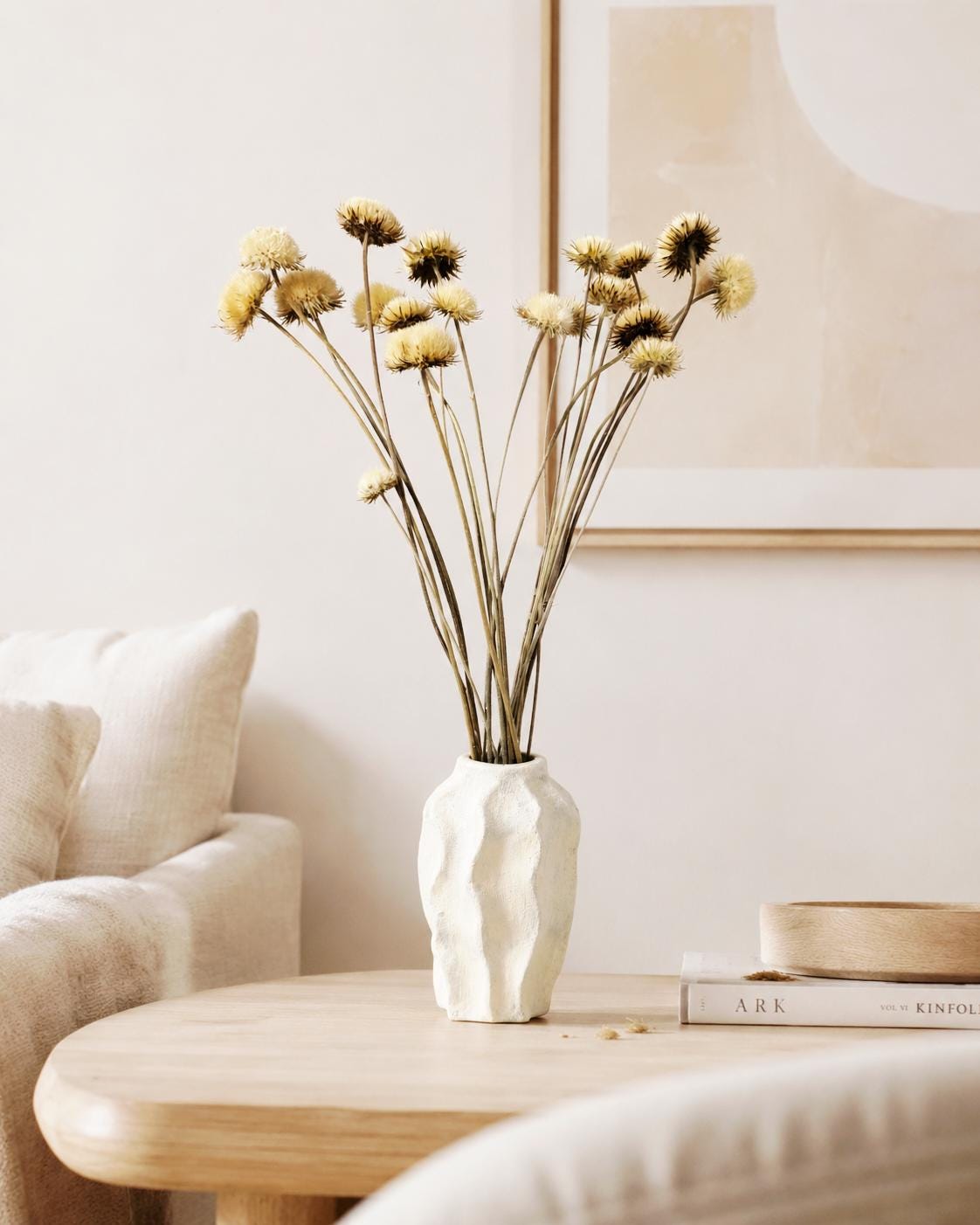 Yurirea Dried Flower Bouquet, Minimalist Botanical Arrangement, Preserved Flower Bouquet, Neutral Scandi Decor, Natural Dried Flowers