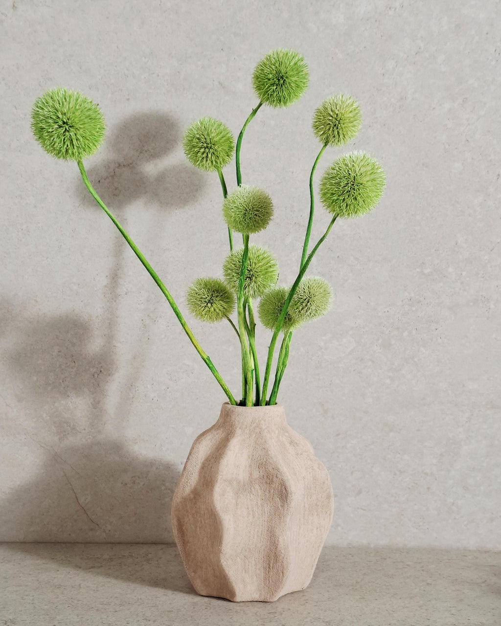 Dried Green Echinops Stems, Globe Thistle Flowers, Floral Supply, DIY Craft Flowers, Vase Filler, Minimalist Decor