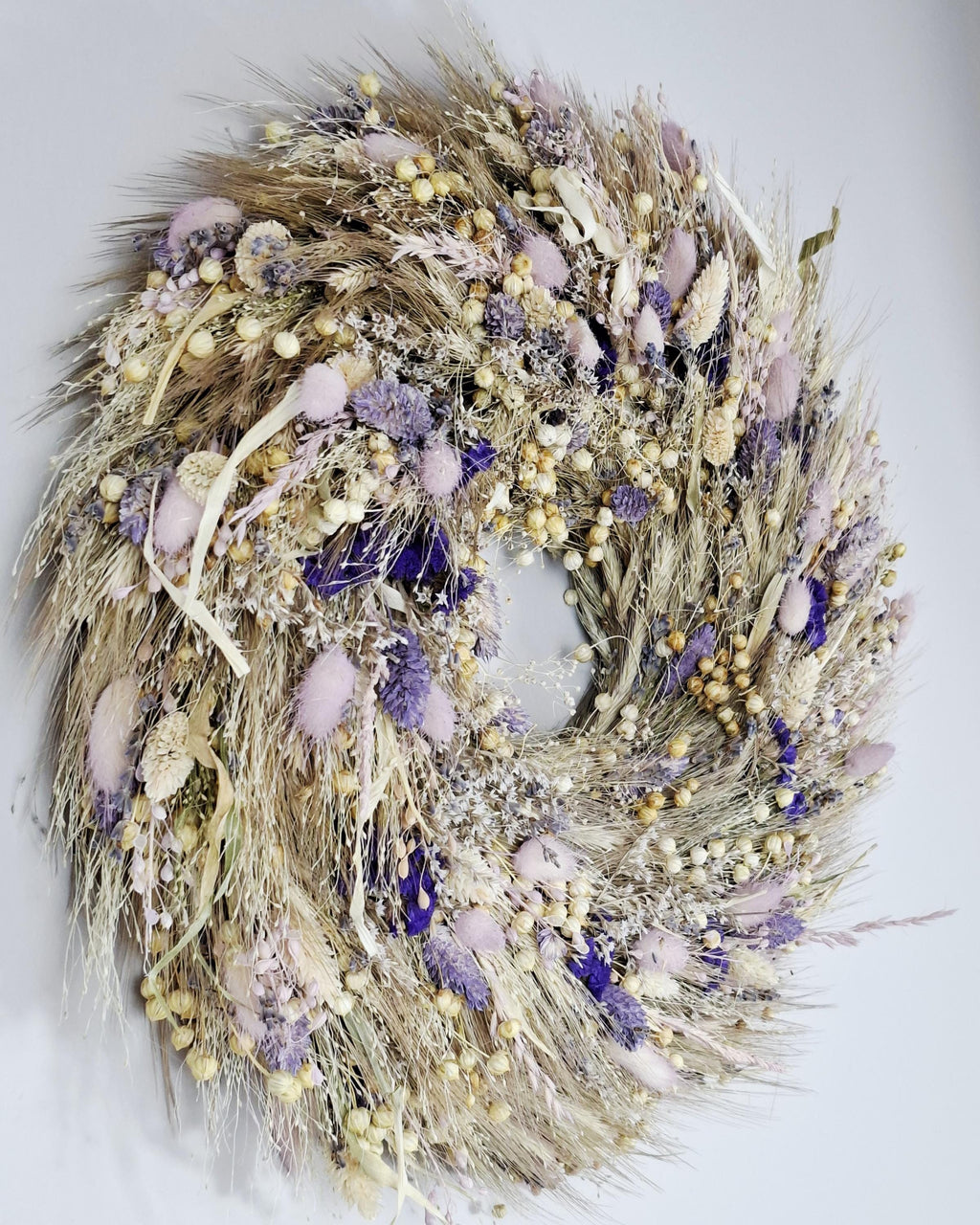 Dried Flower Wreath, Neutral Botanical Wall Decor, Scandinavian Floral Wreath, Minimalist Dried Flower Hoop, Cottagecore Wall Hanging