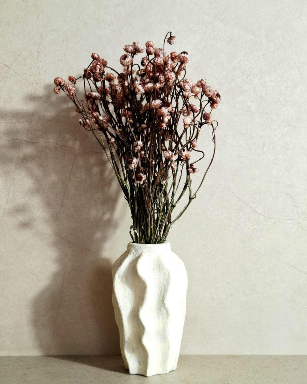 Dried Ammobium Bouquet | Preserved Flowers | Dusty Rose Floral Decor | Minimalist Home Decor | Wedding Flowers | Natural Bouquet