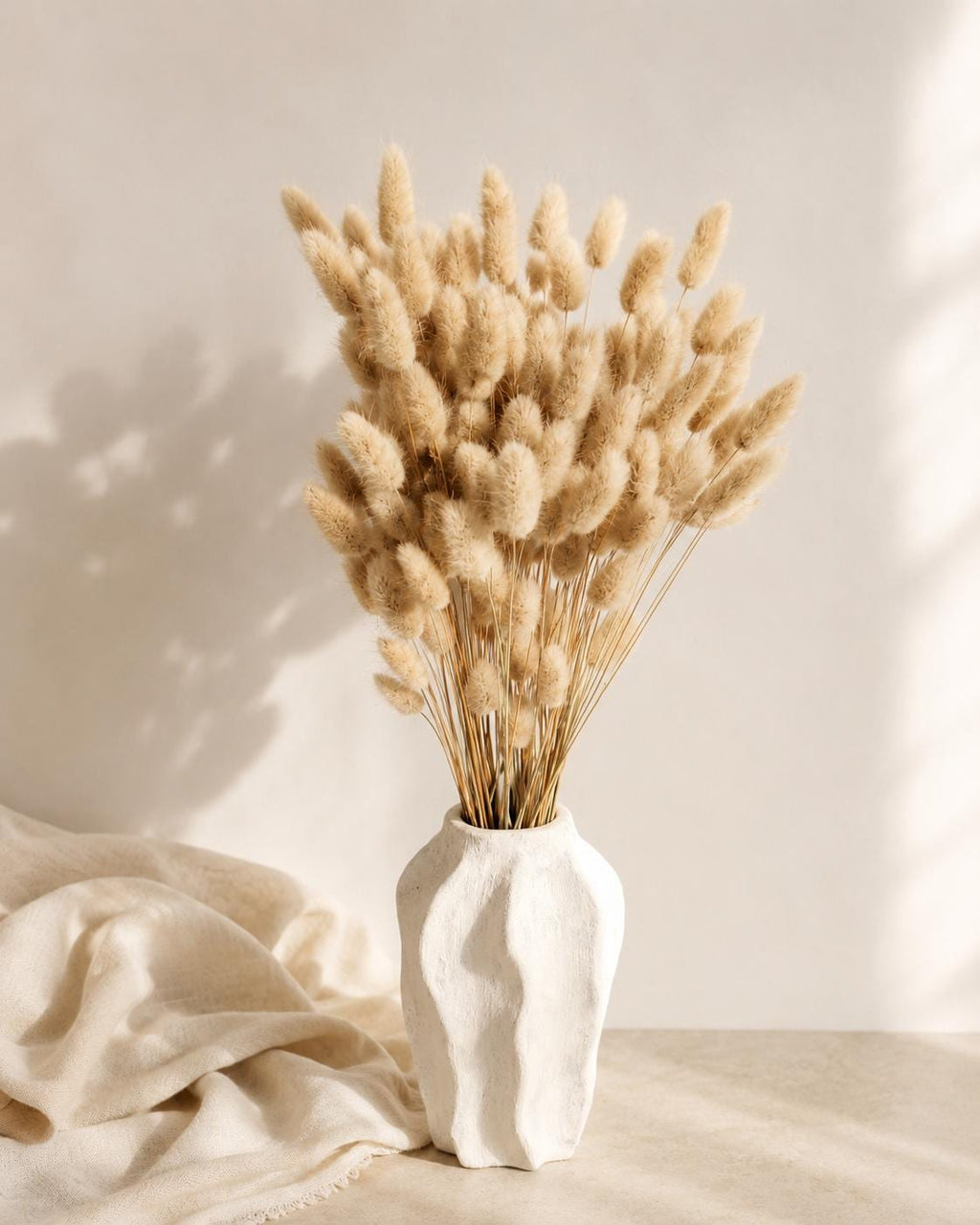 Natural Beige Lagurus Bouquet, Bunny Tails Dried Flowers, Soft Neutral Dried Bouquet, Boho Home Decor, Minimalist Scandinavian Decor