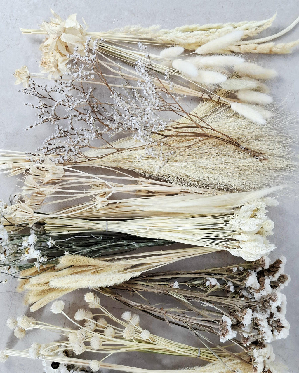 White Dried Flower Box for Crafts – Neutral DIY Floral Kit, Boho Dried Flowers Mix, Floral Supply Box for Resin Art, Candles & Decor