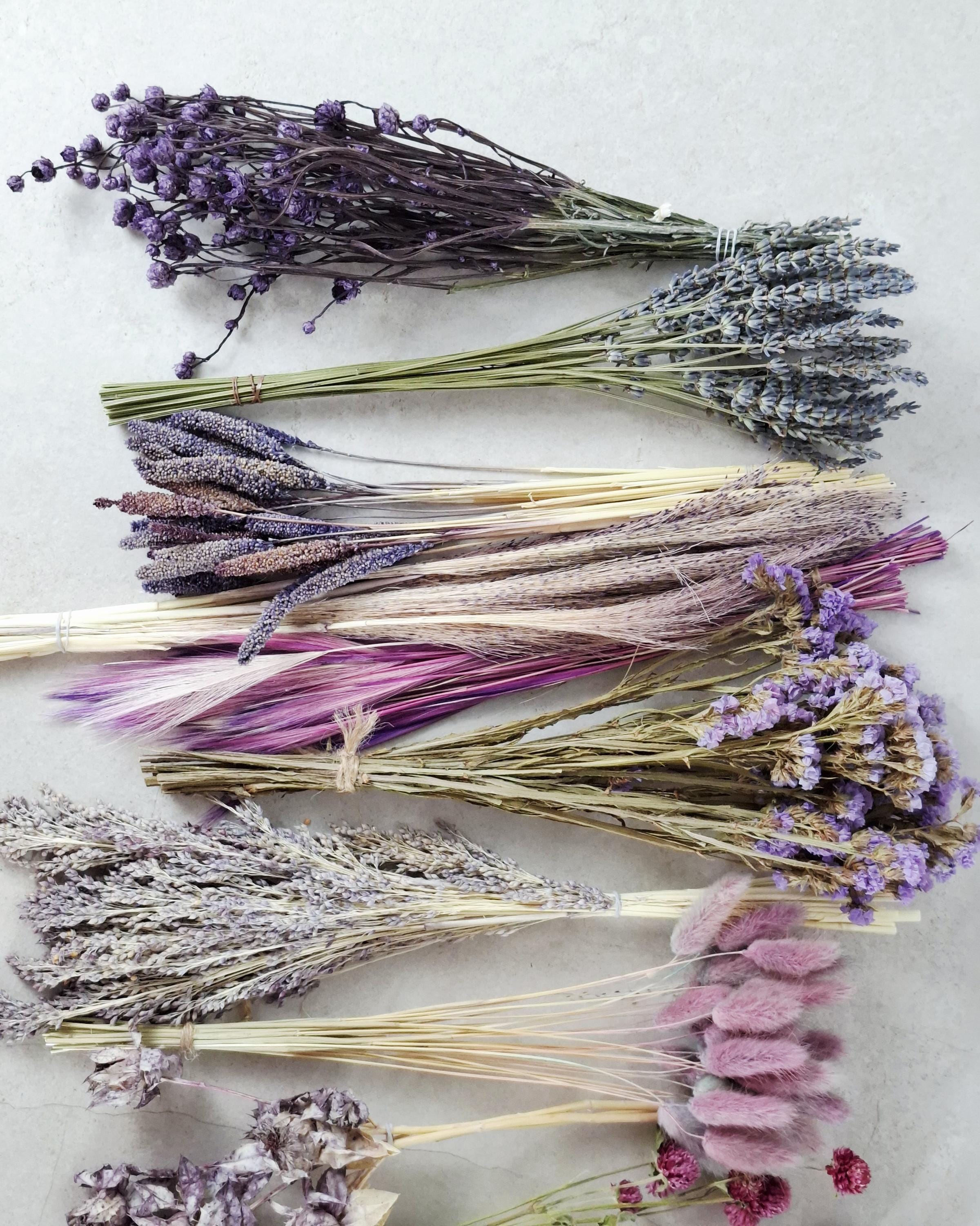 Purple & Pink Dried Flower Box for Crafts – Lavender Botanical DIY Kit, Romantic Floral Supply Box for Resin Art Decor