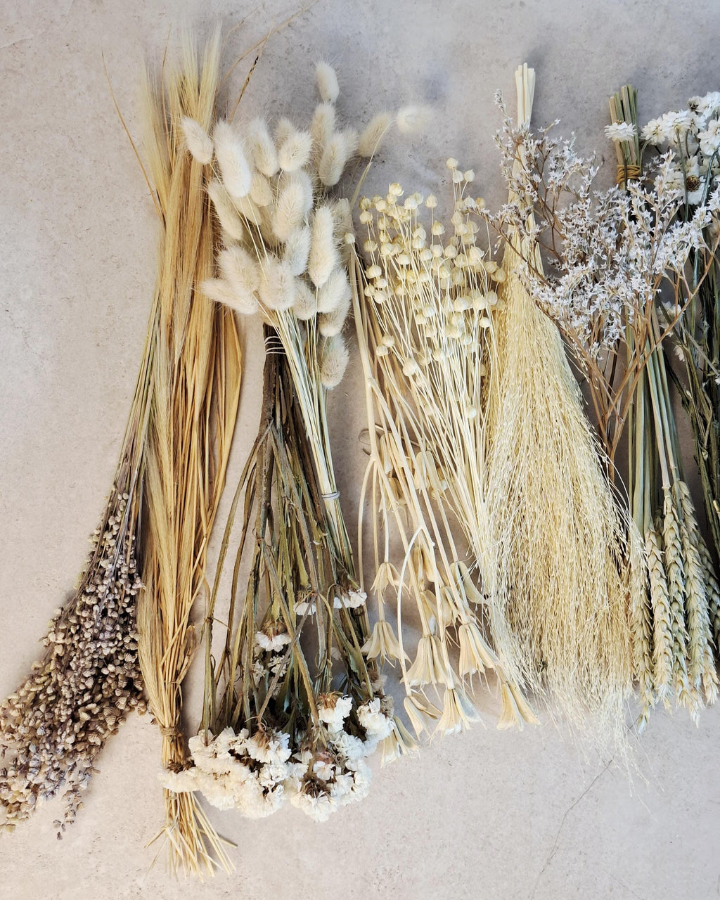 Natural Dried Flower Box for Crafts – Neutral Botanical DIY Kit, Beige Floral Supply Box for Resin Art & Decor