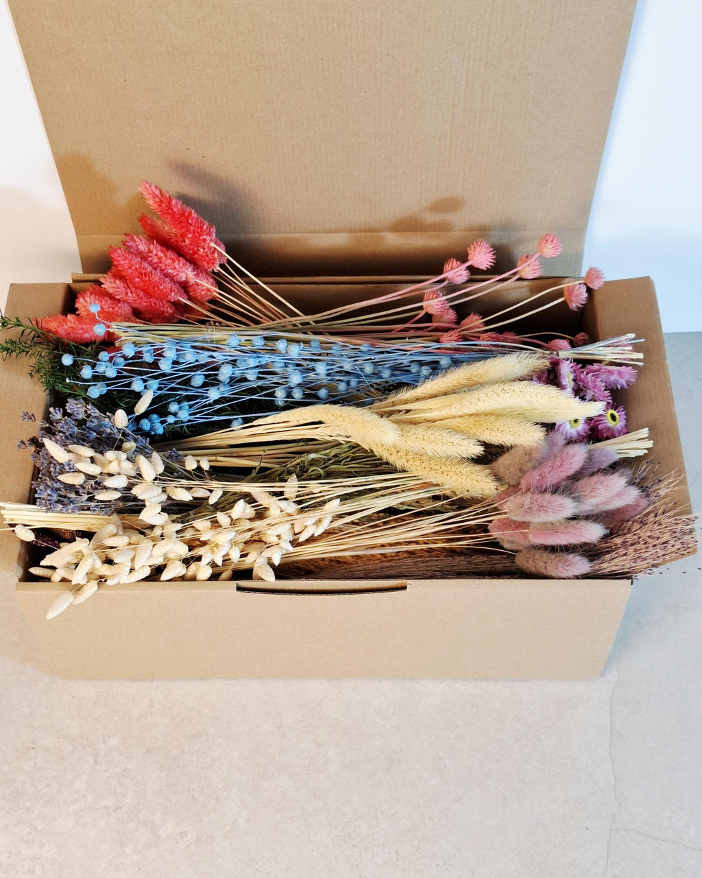 Bright Rainbow Dried Flower Box for Crafts – DIY Floral Kit for Resin Art, Candles, Scrapbooking & Decor