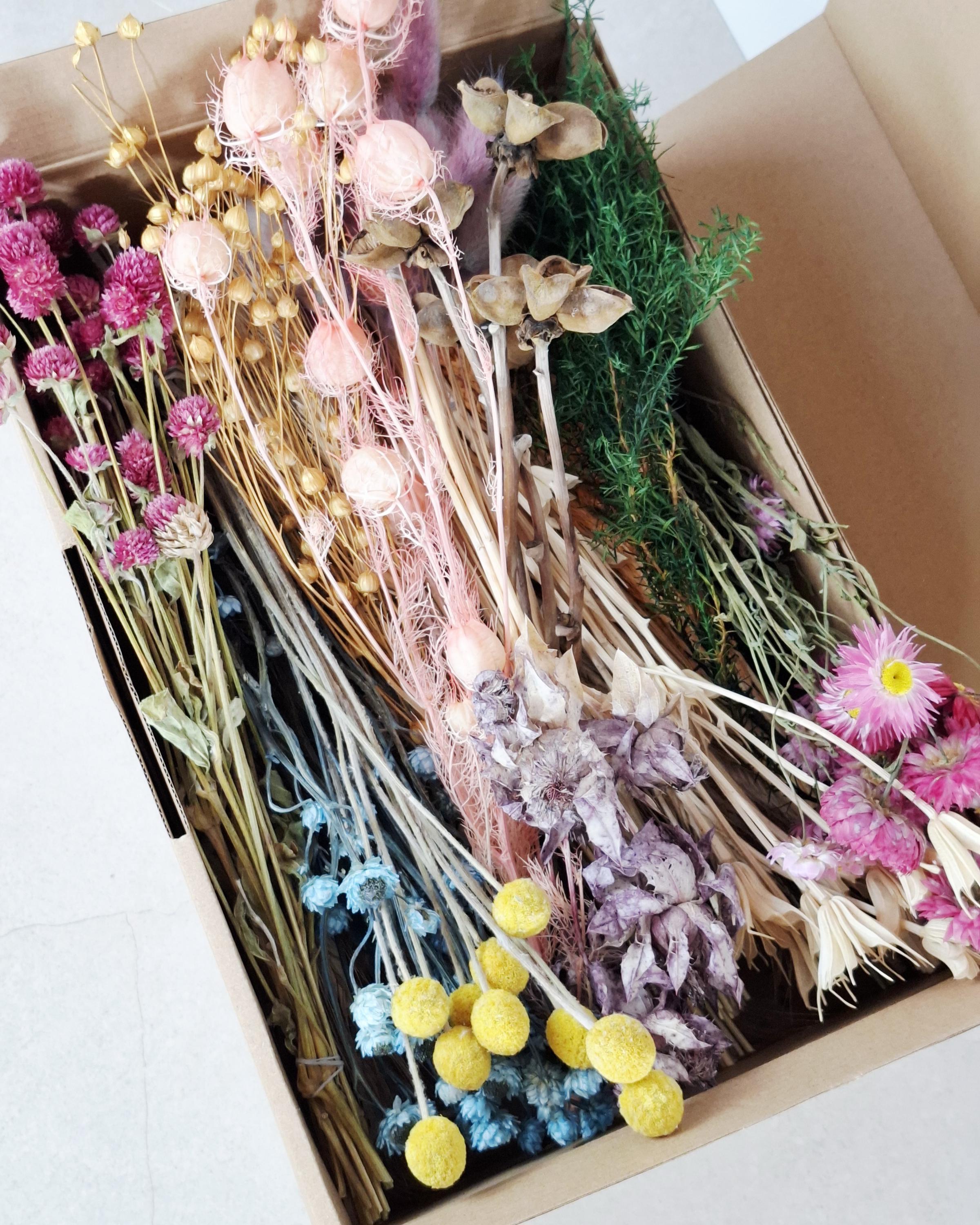Dried Flower Box, DIY Dried Flower Box, Floral Craft Kit, Botanical Dried Flowers, Florist Supplies, Dried Flower Mix