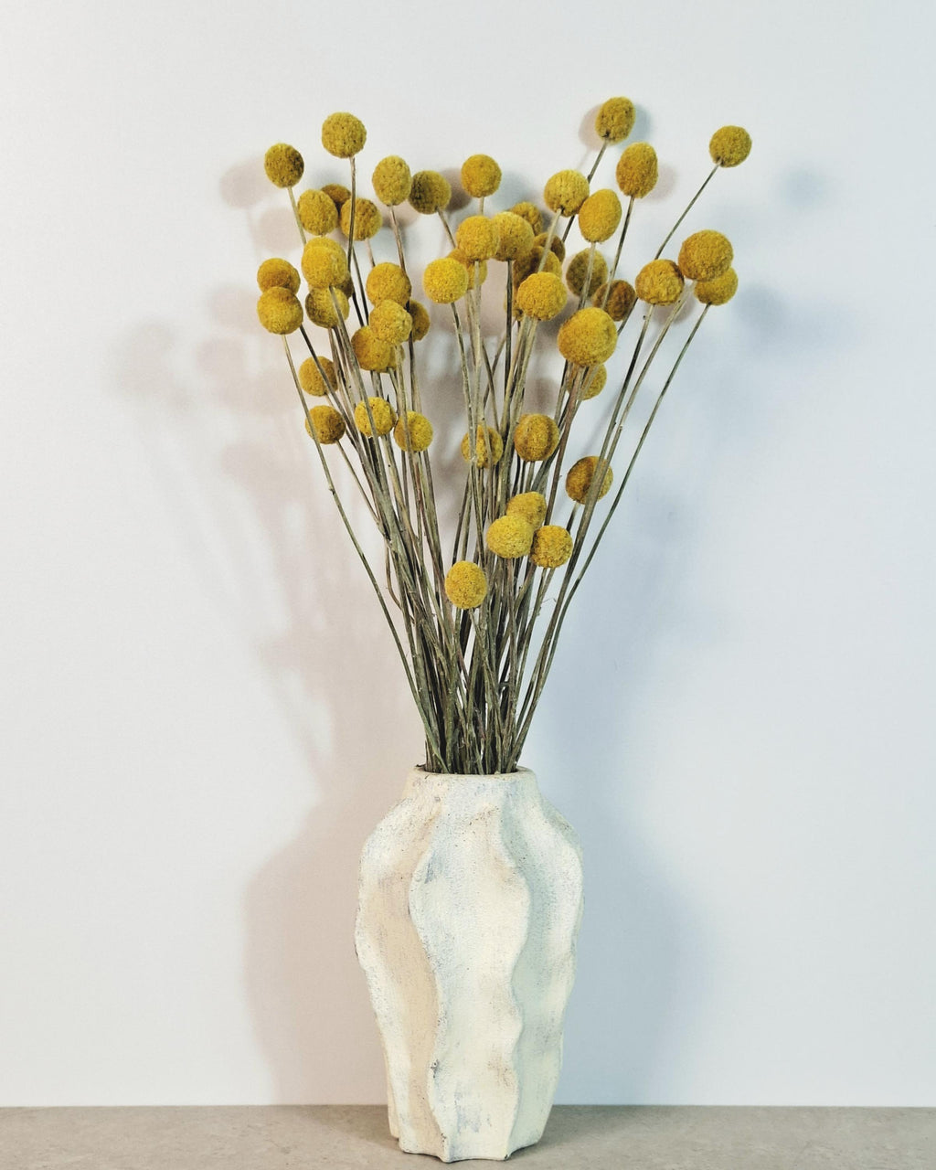 Craspedia Bouquet, Yellow Billy Balls, Dried Flower Bouquet, Boho Vase Decor, Wedding Florals, Modern Home Decor