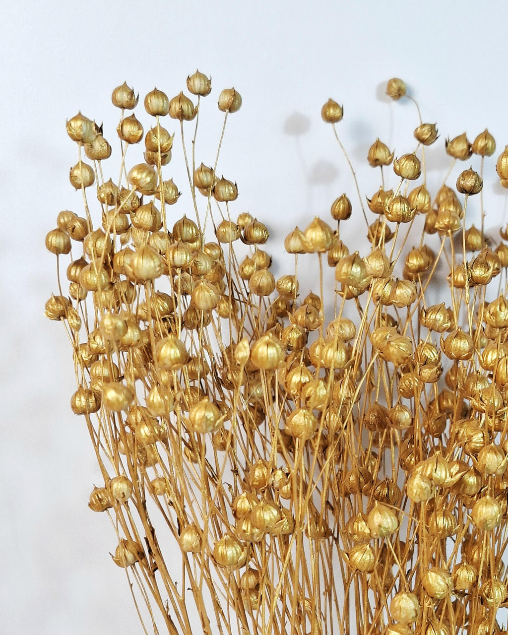Gold Dried Flax Stems, Metallic Dried Flowers, Florist Supplies, Gold Floral Stems, DIY Wedding Decor, Vase Filler