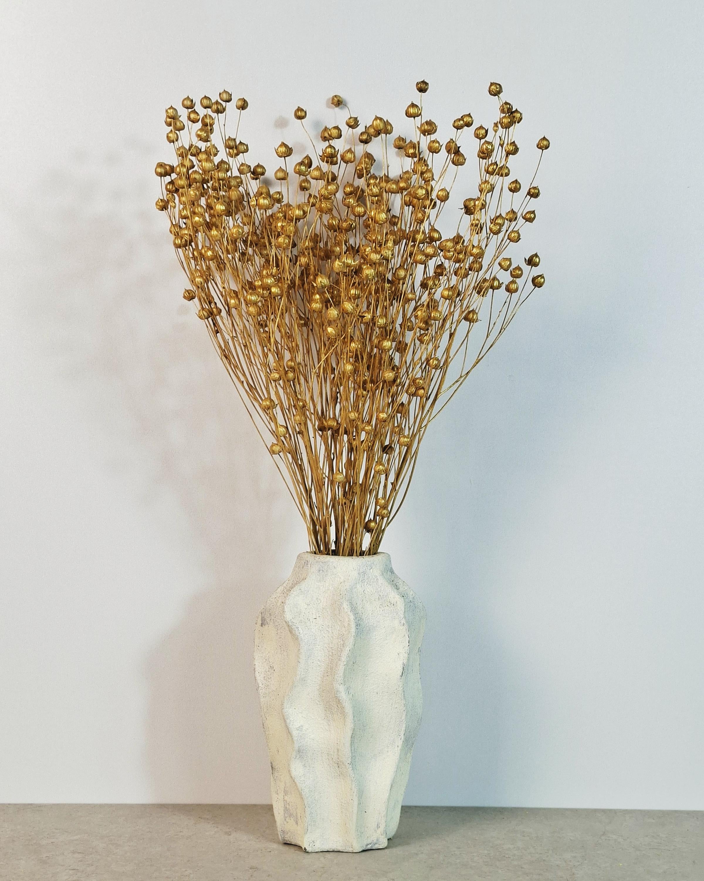 Gold Dried Flax Stems, Metallic Dried Flowers, Florist Supplies, Gold Floral Stems, DIY Wedding Decor, Vase Filler