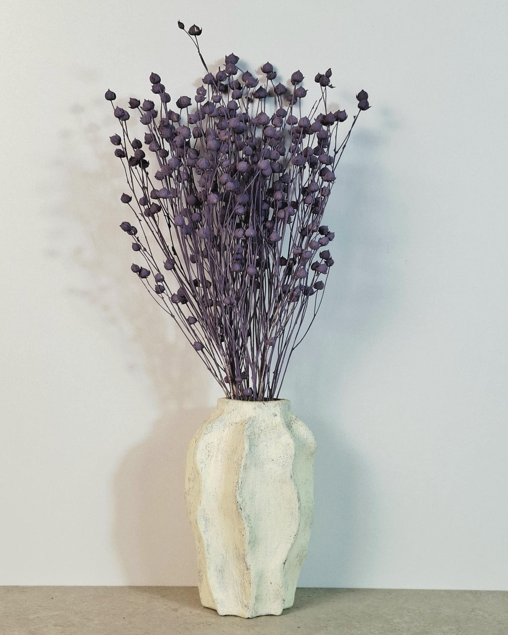 Purple Dried Flax Stems, Preserved Flax Bundle, Lavender Dried Flowers, Florist Supply, Dried Botanical Stems