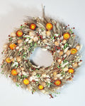 Boho Dried Flower Wreath – Rustic Wall Decor – Large Natural Floral Wreath – Cottagecore Farmhouse Decor – Handmade Wall Hanging