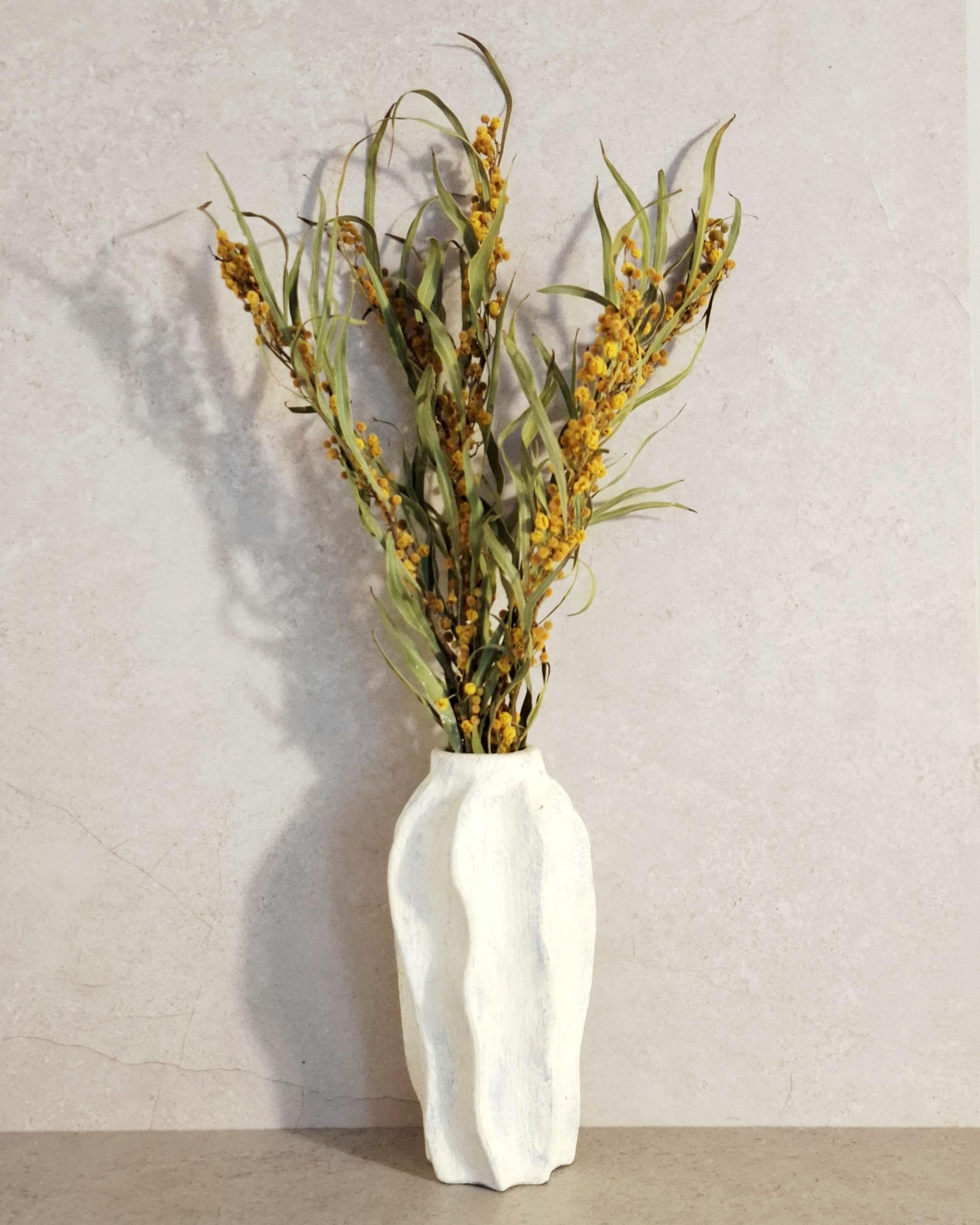 Dried Mimosa Bouquet Natural, Yellow Mimosa Branches, Eco Friendly Floral Decor, Minimalist Home Styling, Gift Idea