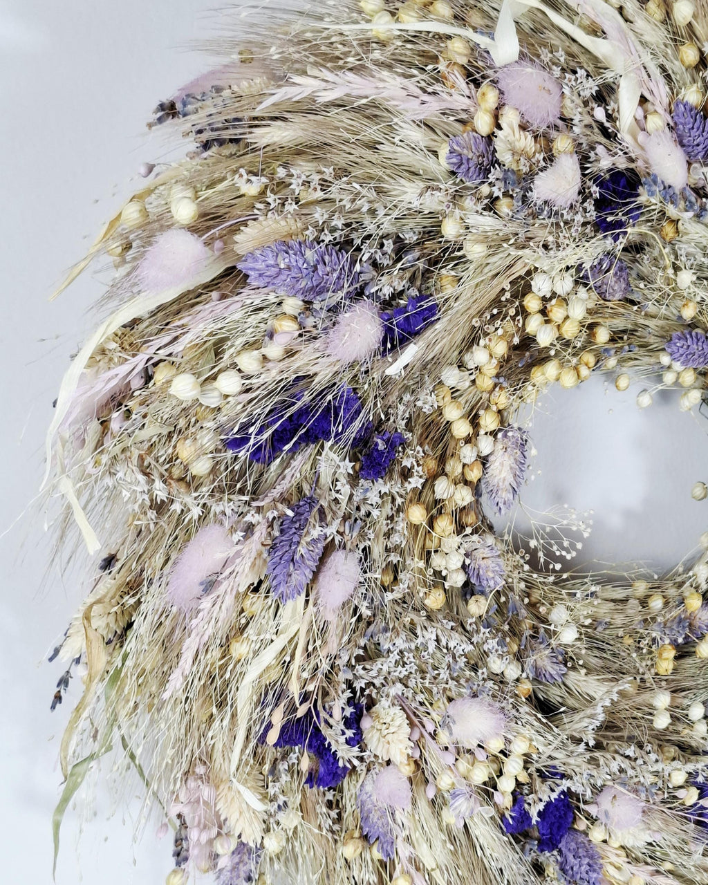 Dried Flower Wreath, Neutral Botanical Wall Decor, Scandinavian Floral Wreath, Minimalist Dried Flower Hoop, Cottagecore Wall Hanging