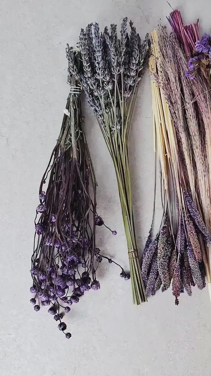 Purple & Pink Dried Flower Box for Crafts – Lavender Botanical DIY Kit, Romantic Floral Supply Box for Resin Art  Decor