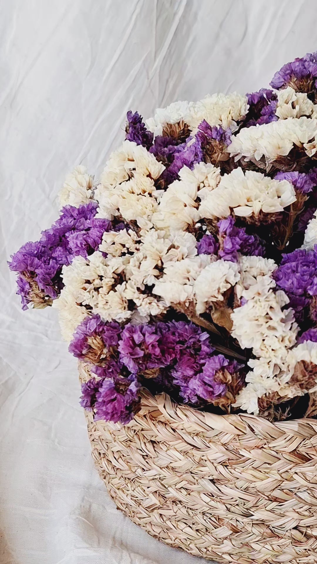 Lavender & White Statice Basket