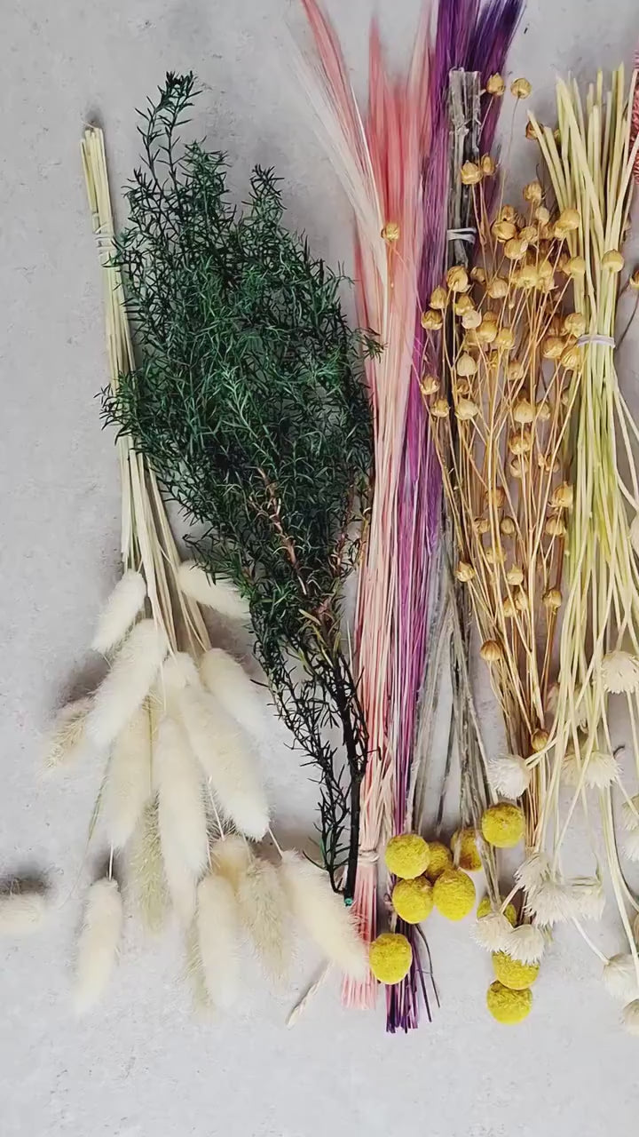 Pastel Dried Flower Box | Lavender & Lagurus Mix | Boho Floral Craft Kit | Pink Purple Dried Flowers | Florist Supplies for DIY Decor