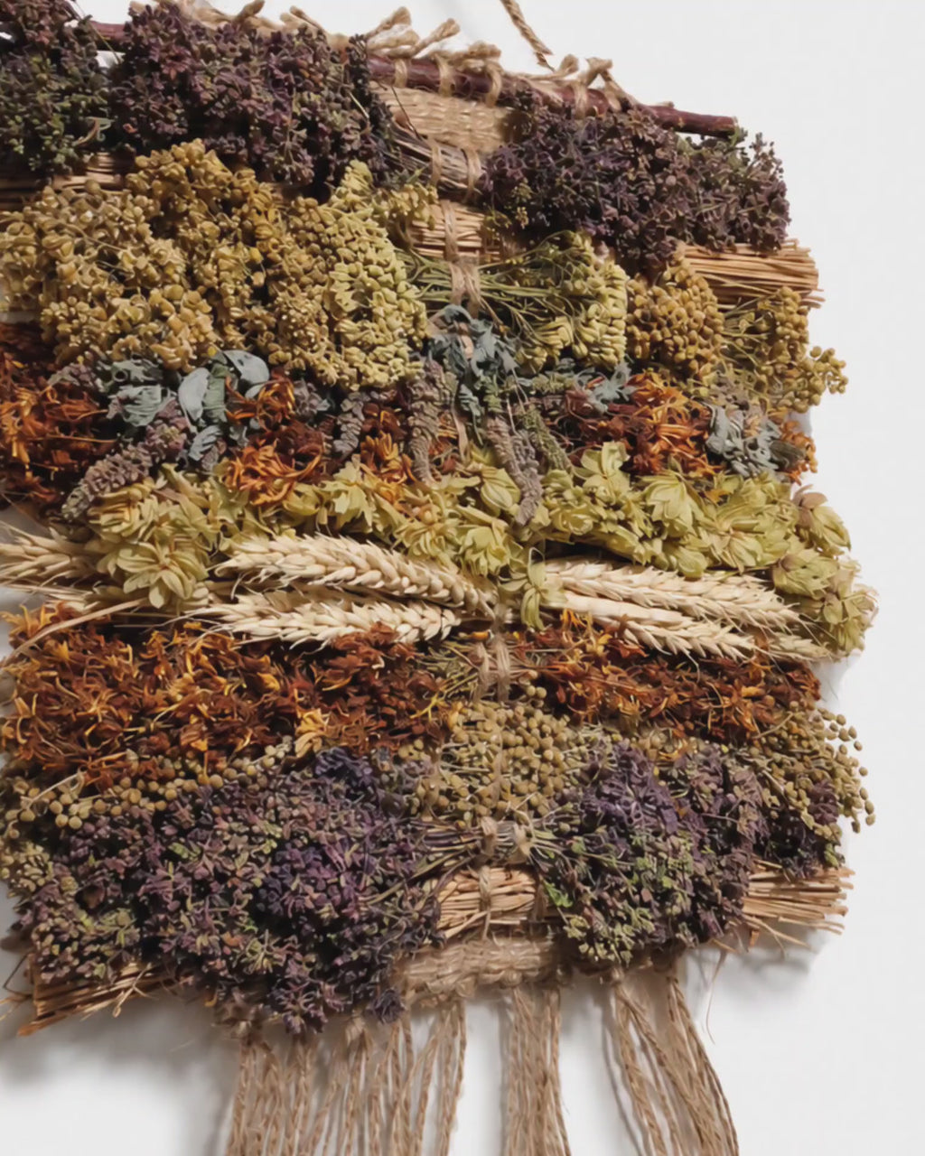 Dried Flower Wall Hanging Panel 20x30cm - Wild Herb & Lavender Tapestry