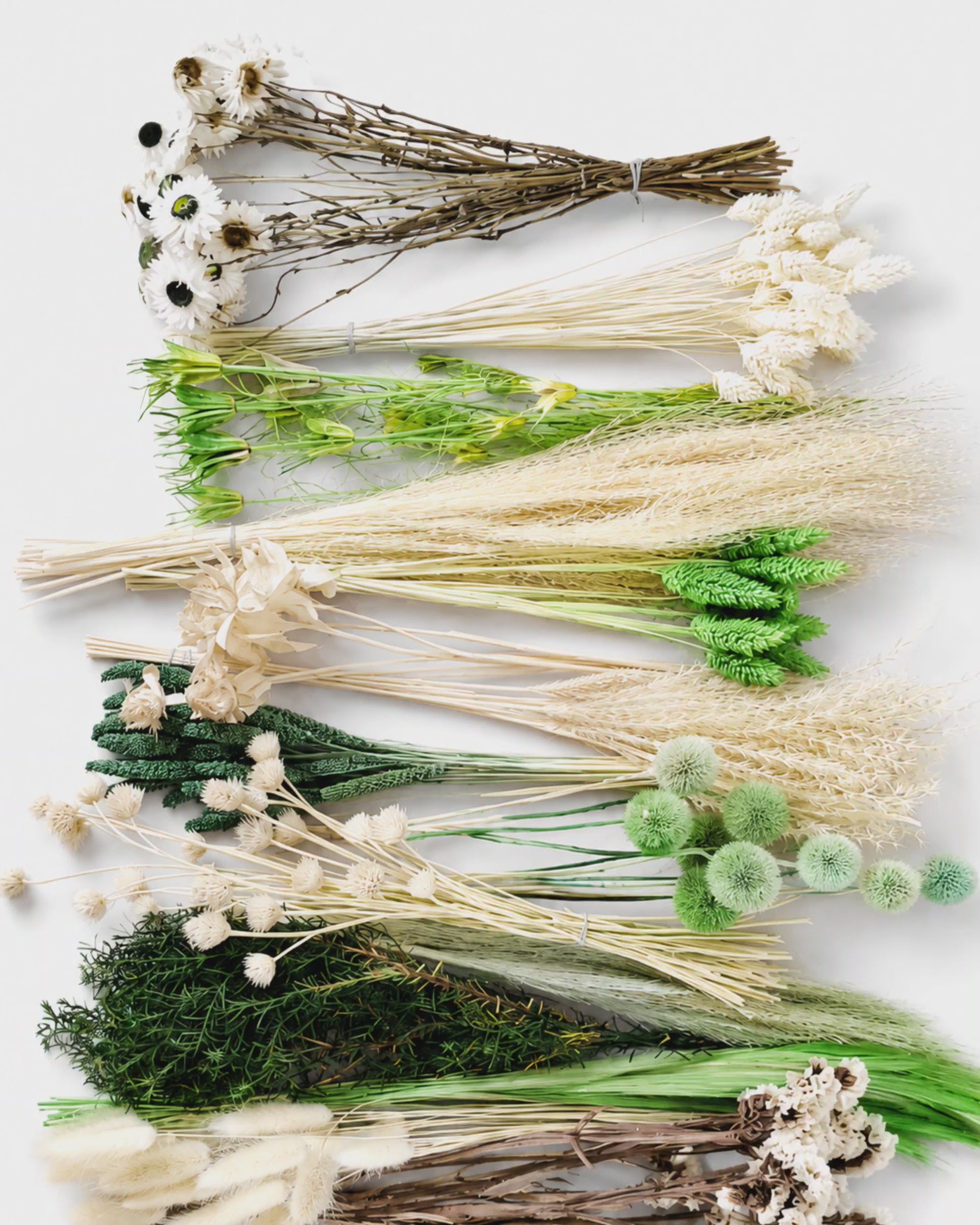 White & Green Dried Flower Craft Box