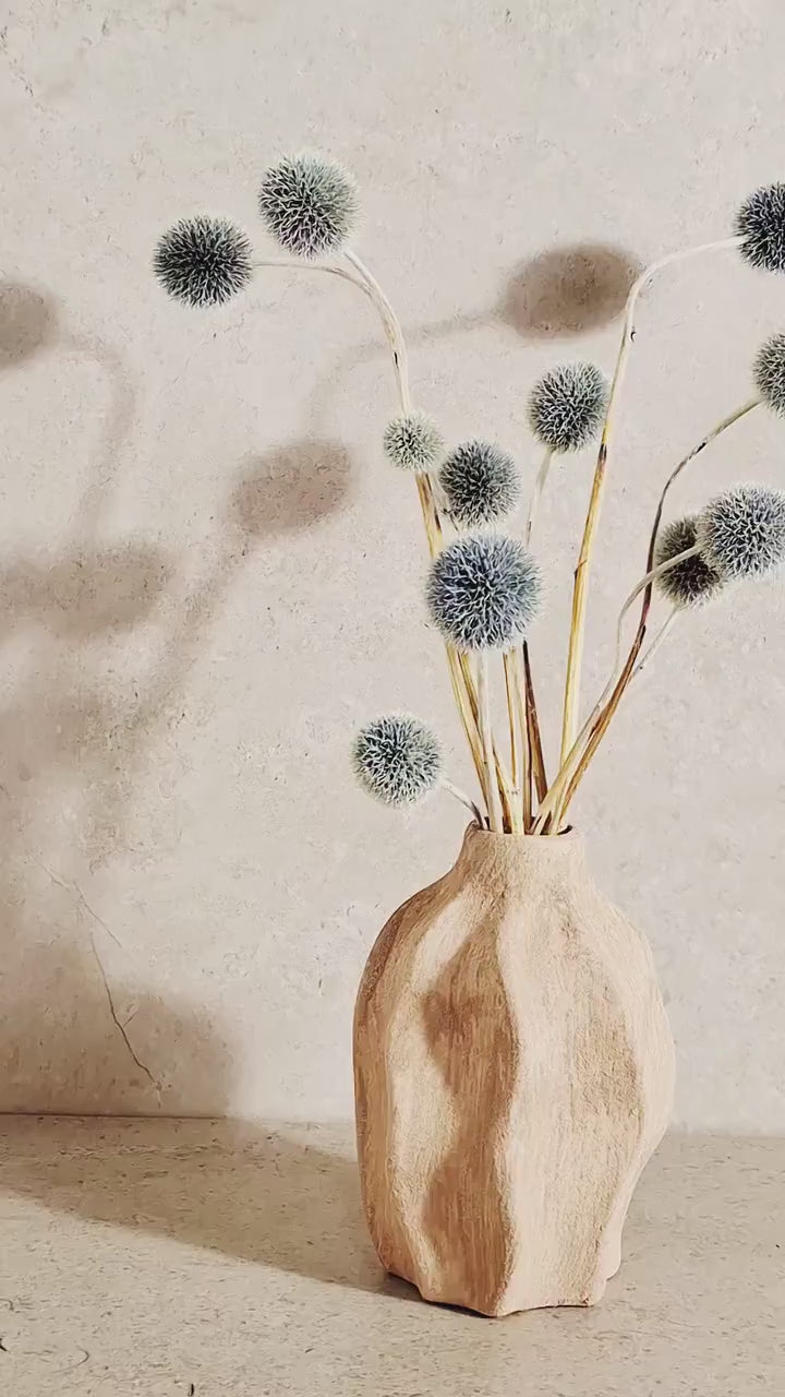 Blue Echinops Stems | Dyed Dried Flowers | Globe Thistle Stems | Floral Supply | DIY Craft Material