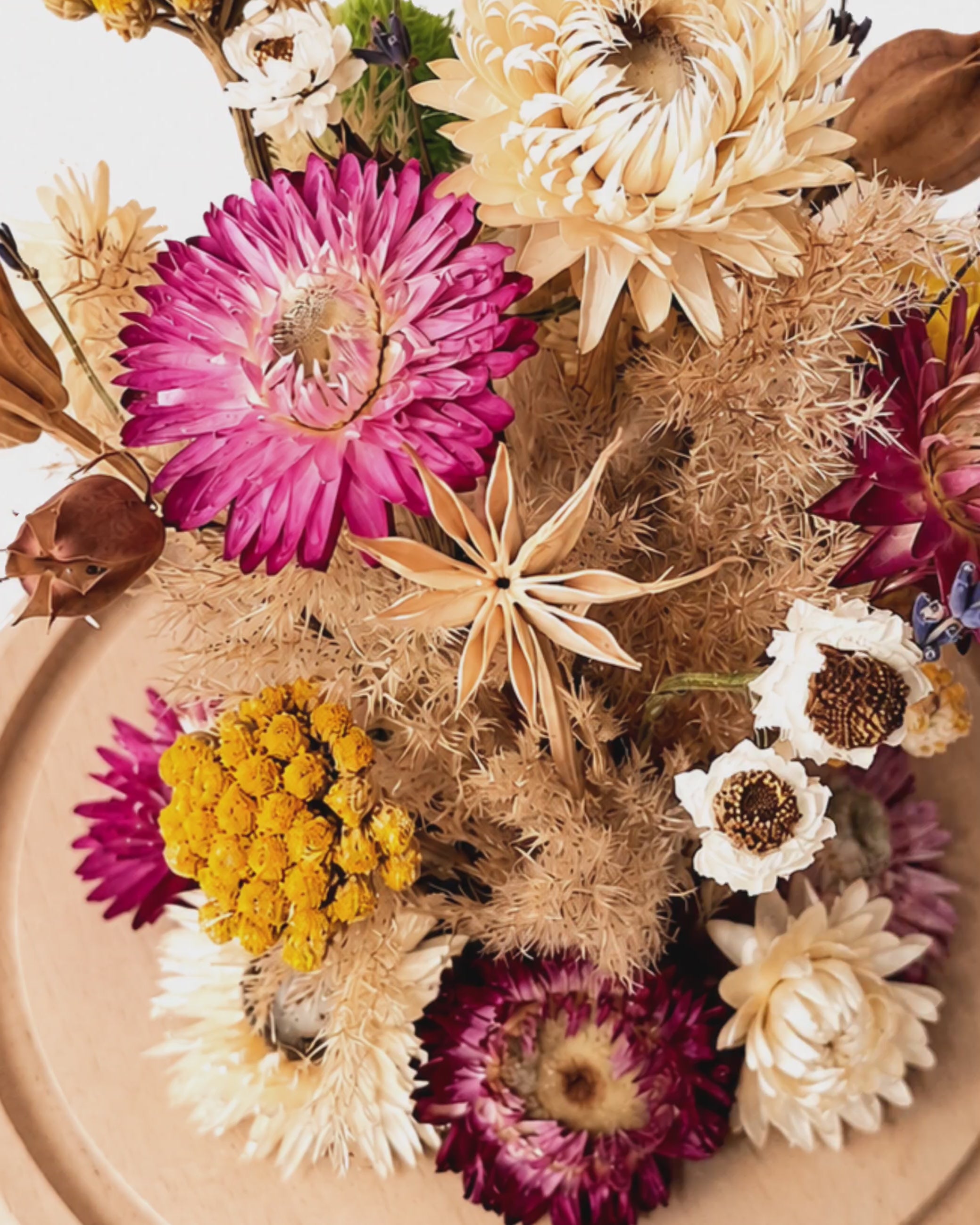 Dried Flower Dome in Glass Cloche