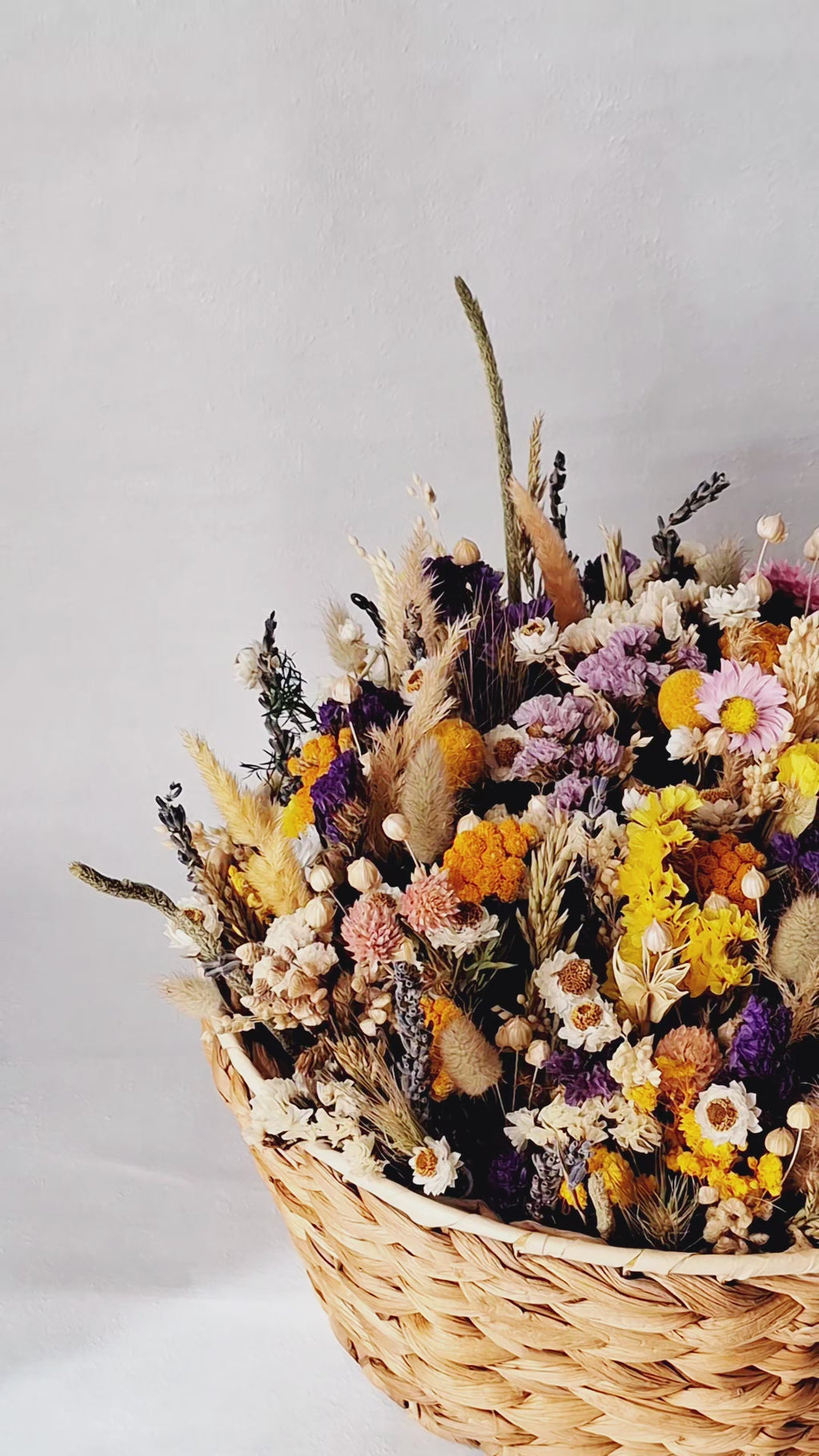 Dried Flower Basket Arrangement