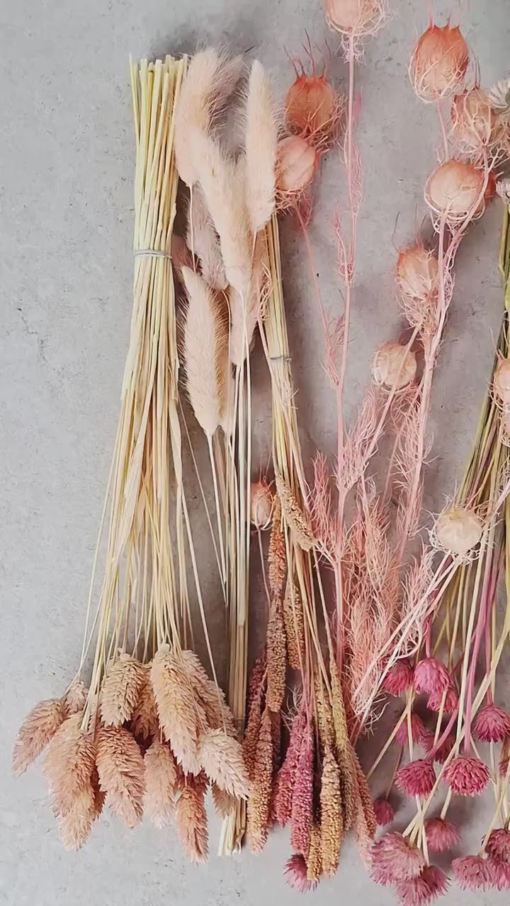 Pink Dried Flower Box for Crafts – Pastel DIY Floral Kit, Romantic Dried Flowers Mix for Resin Art, Candles & Decor