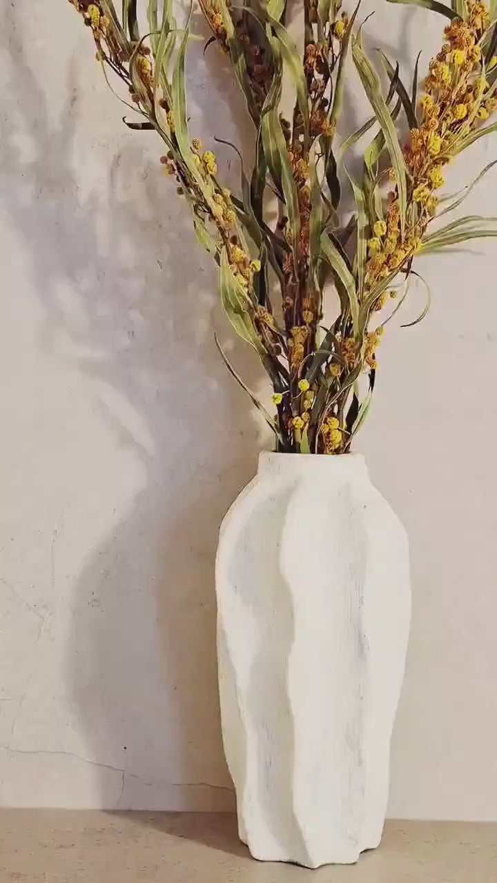 Yellow Mimosa Dried Bouquet | Minimalist Botanical Arrangement | Natural Dried Flowers | Scandi Home Decor