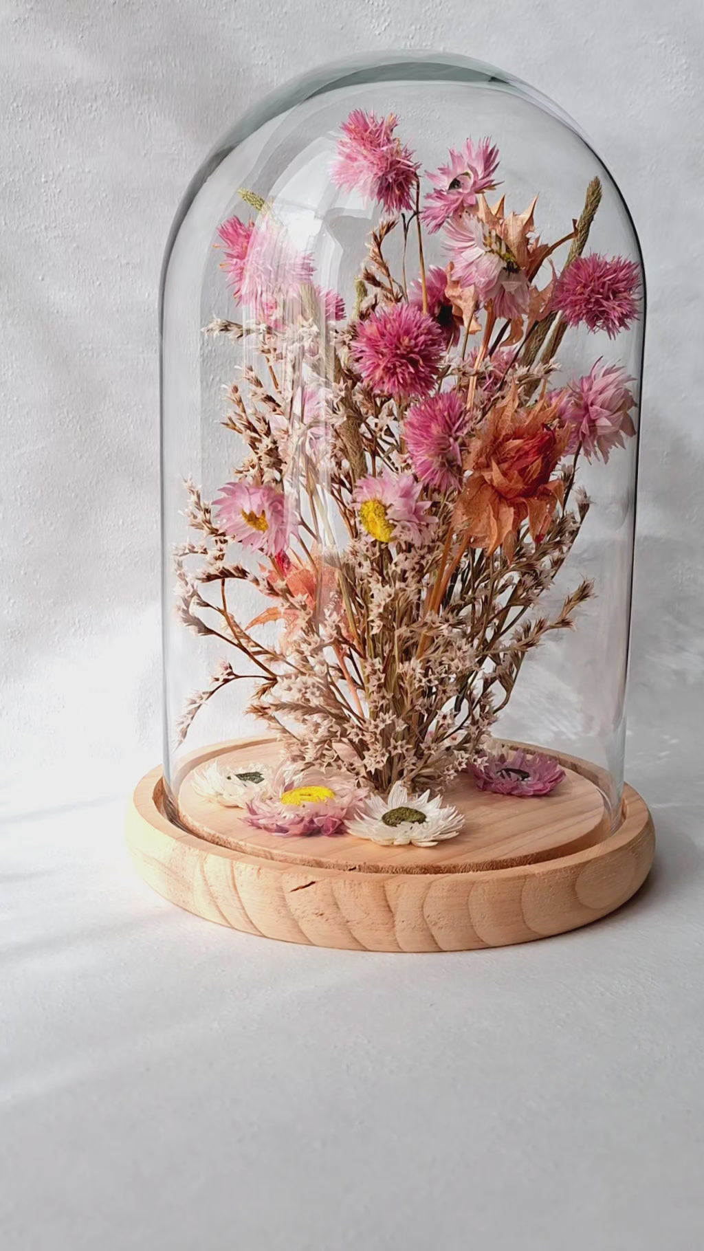 Pink Botanical Glass Dome