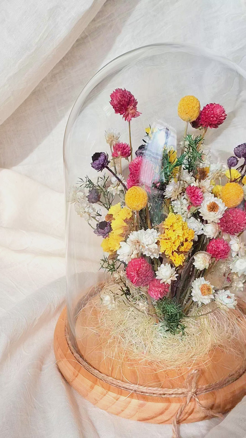 Wildflower Glass Dome Decor