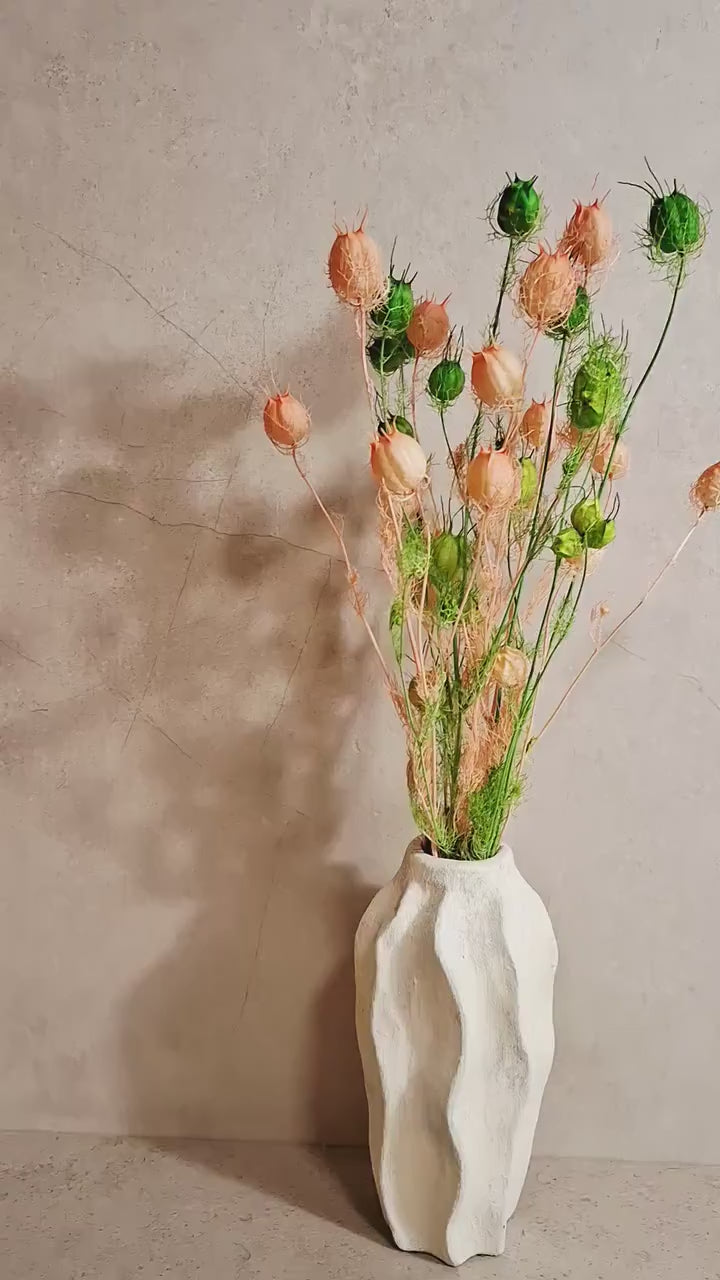 Preserved White Pink Nigella Pods | Soft Pink Nigella Stems | Botanical Floral Supply | Florist Material